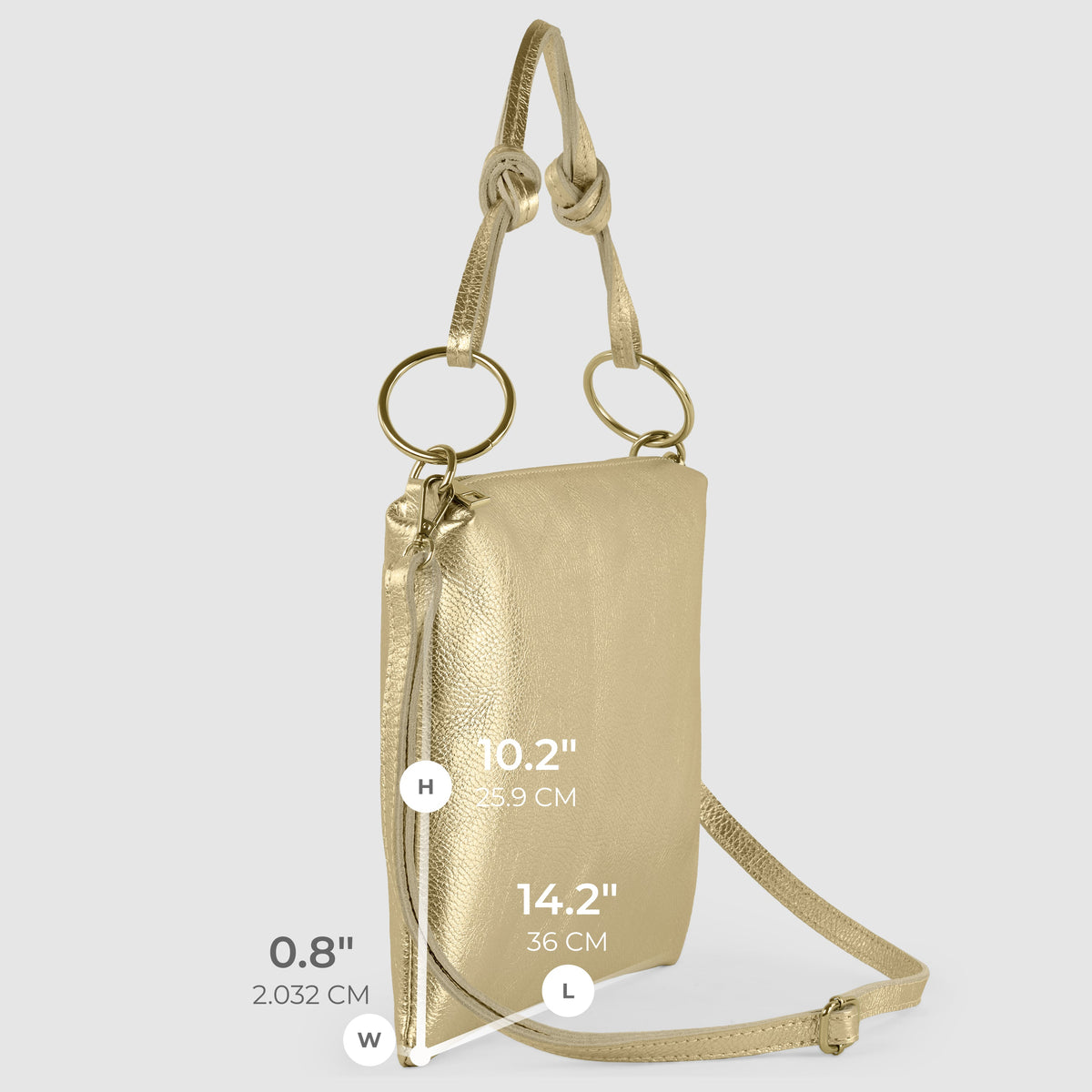 Prato Italian Metallic Leather Shoulder Bag