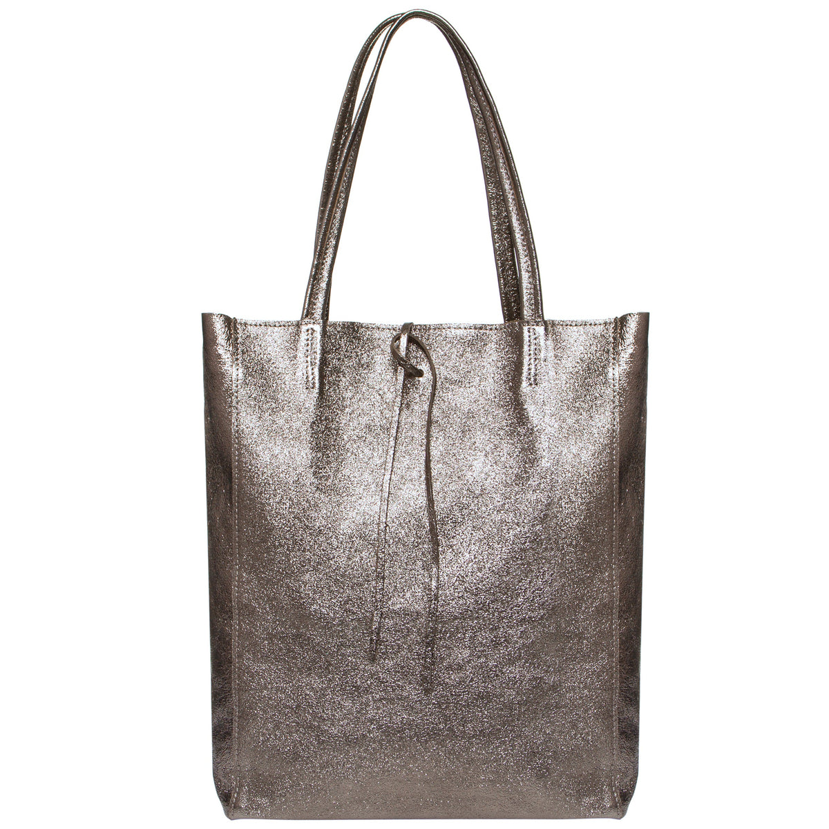 Pisa Italian Metallic Suede Tote Bag
