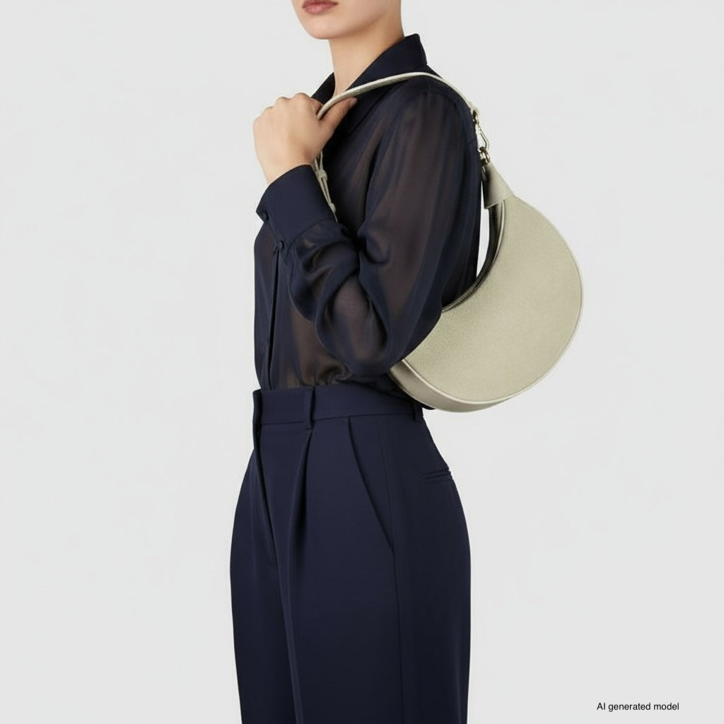 Arezzo Italian Suede & Leather Shoulder Bag