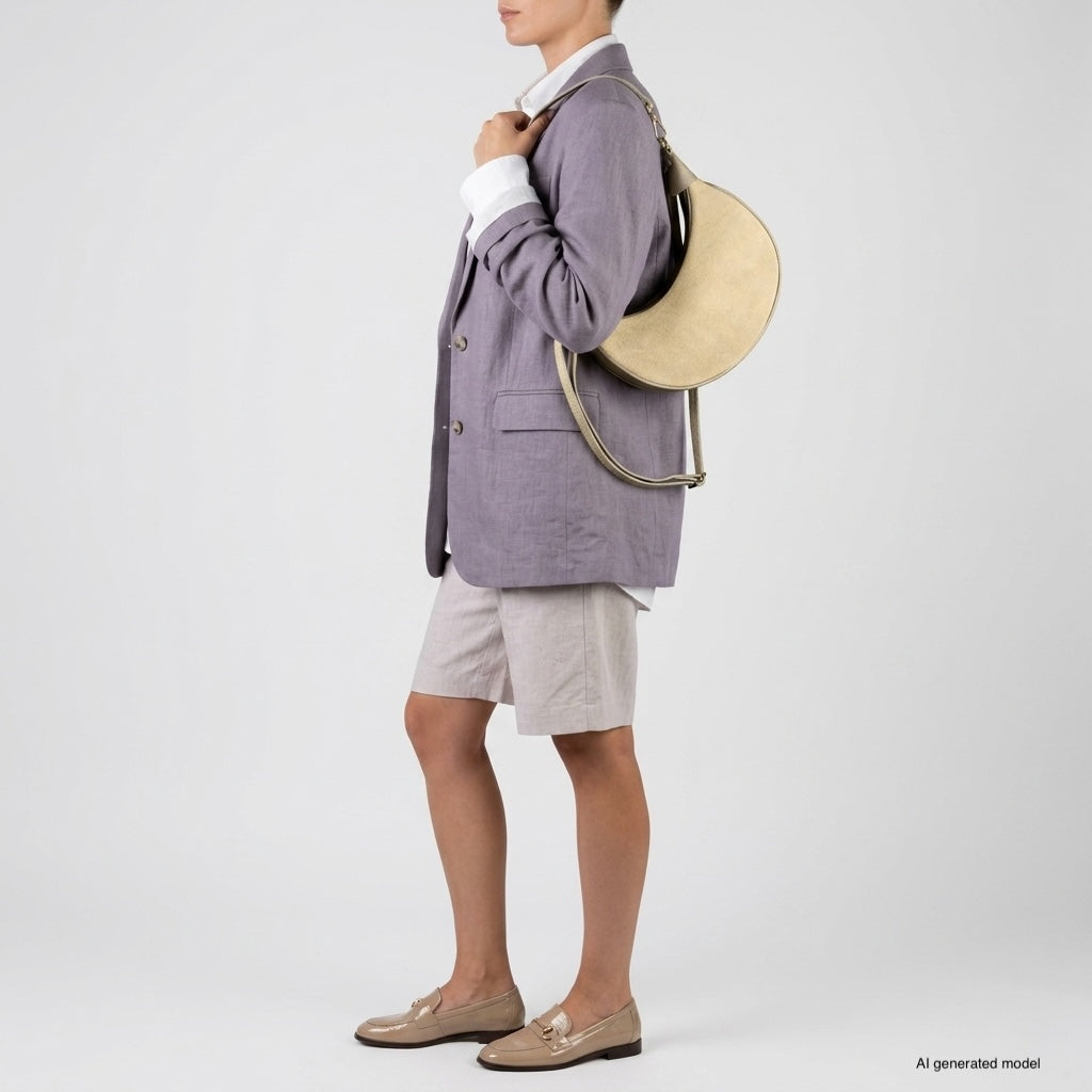 Arezzo Italian Suede & Leather Shoulder Bag