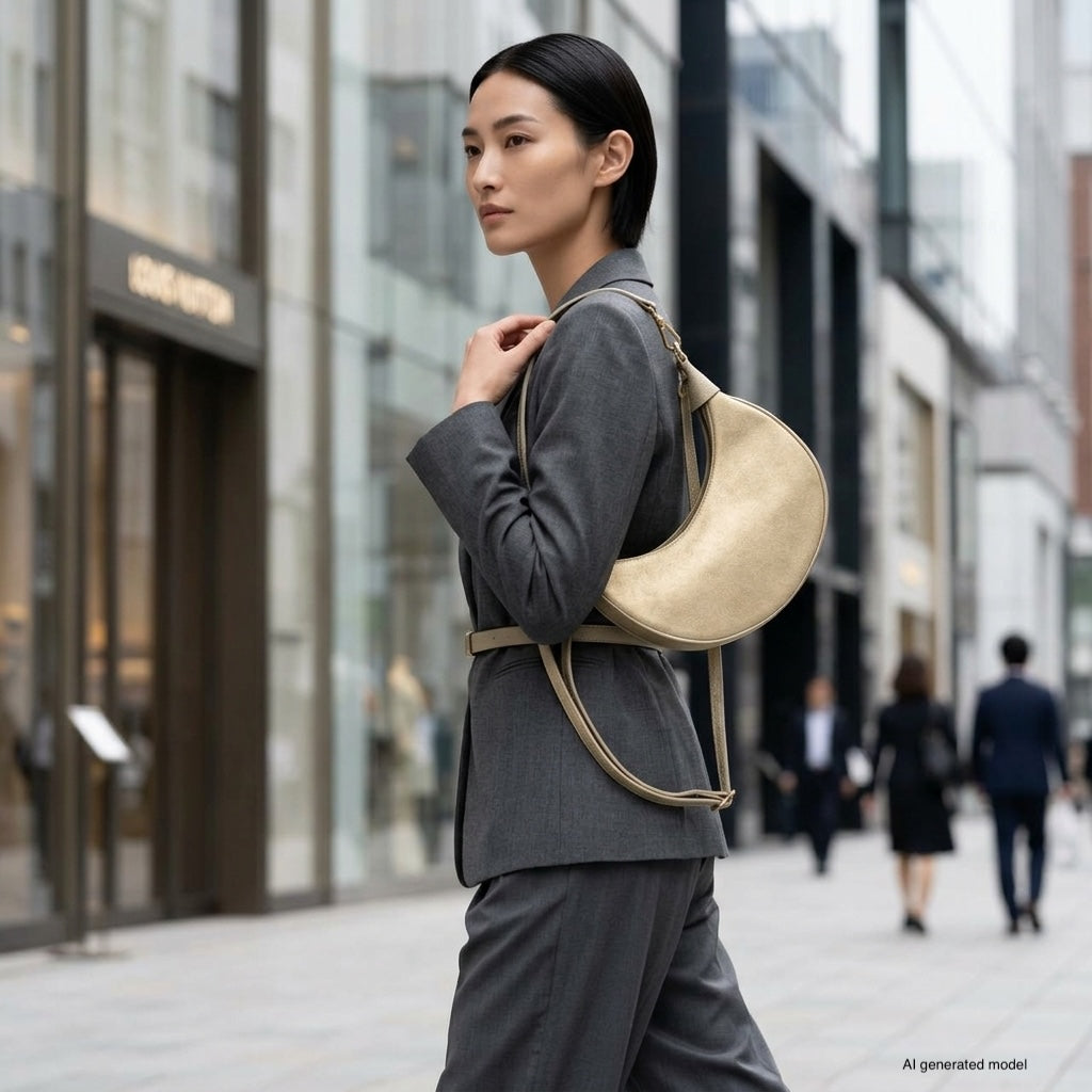 Arezzo Italian Suede & Leather Shoulder Bag