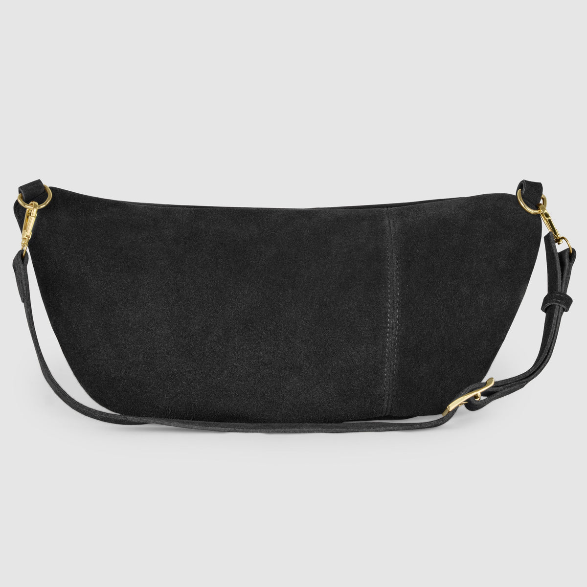 Genova Italian Suede Crescent Crossbody Bag