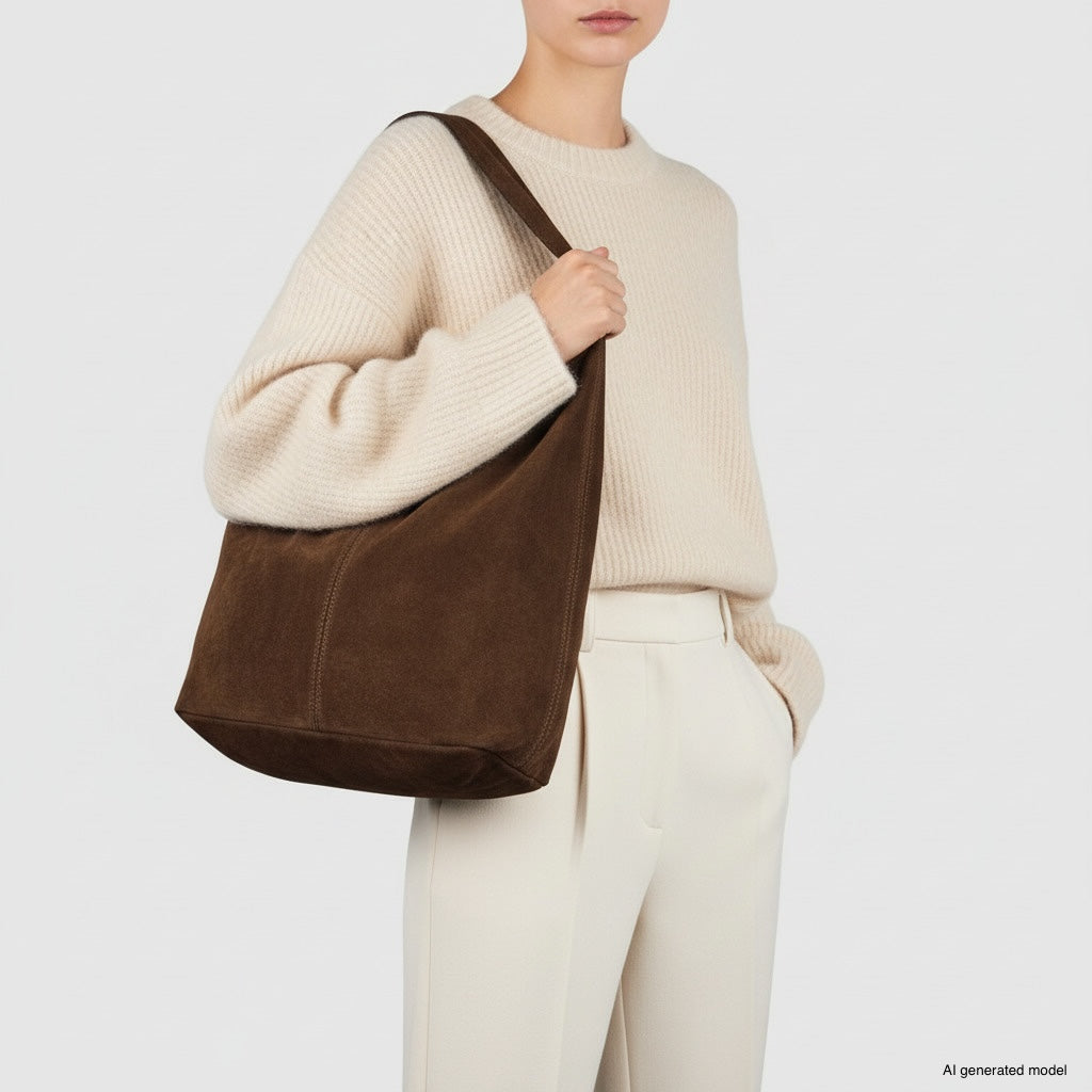 Palermo Italian Suede Hobo Shoulder Bag