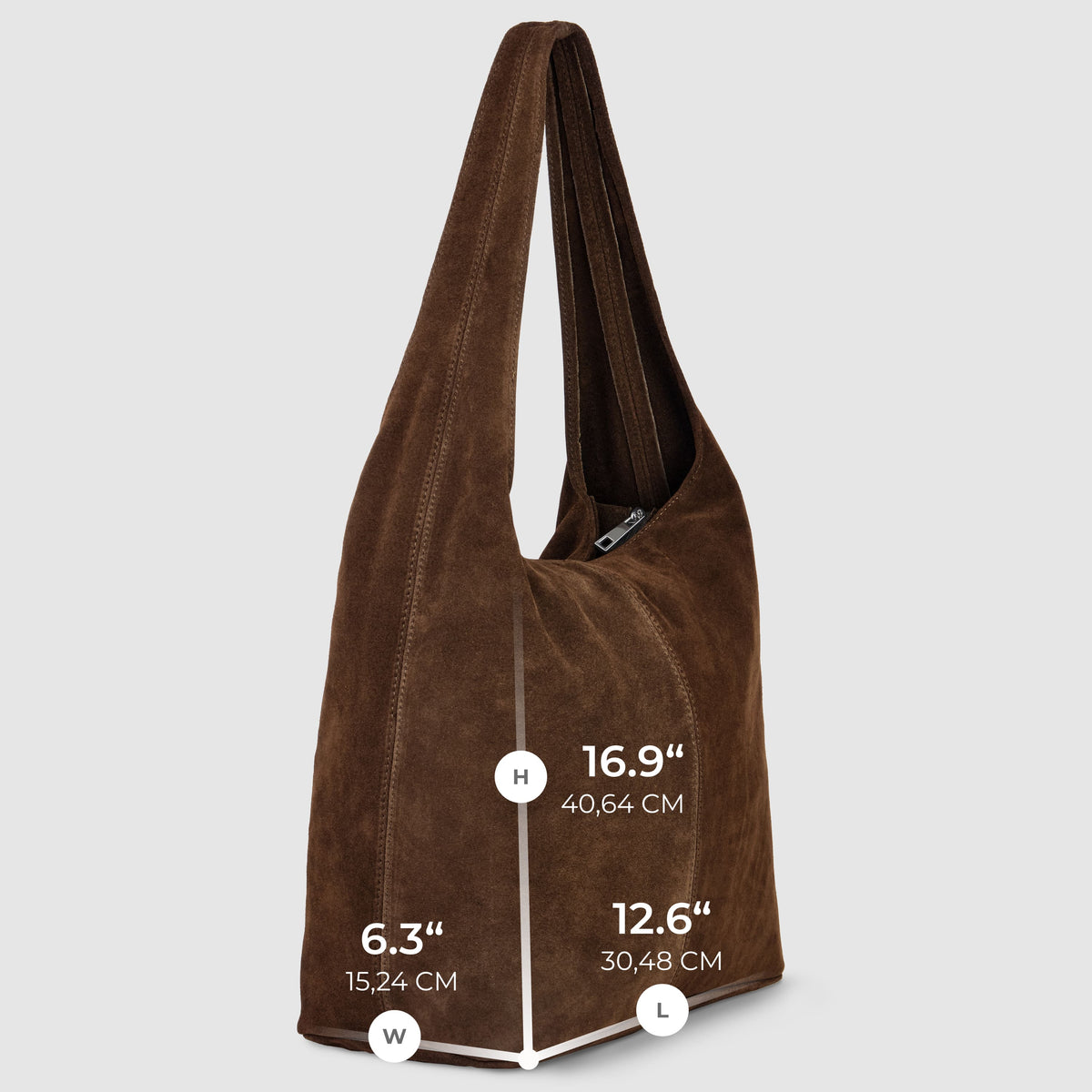 Palermo Italian Suede Hobo Shoulder Bag