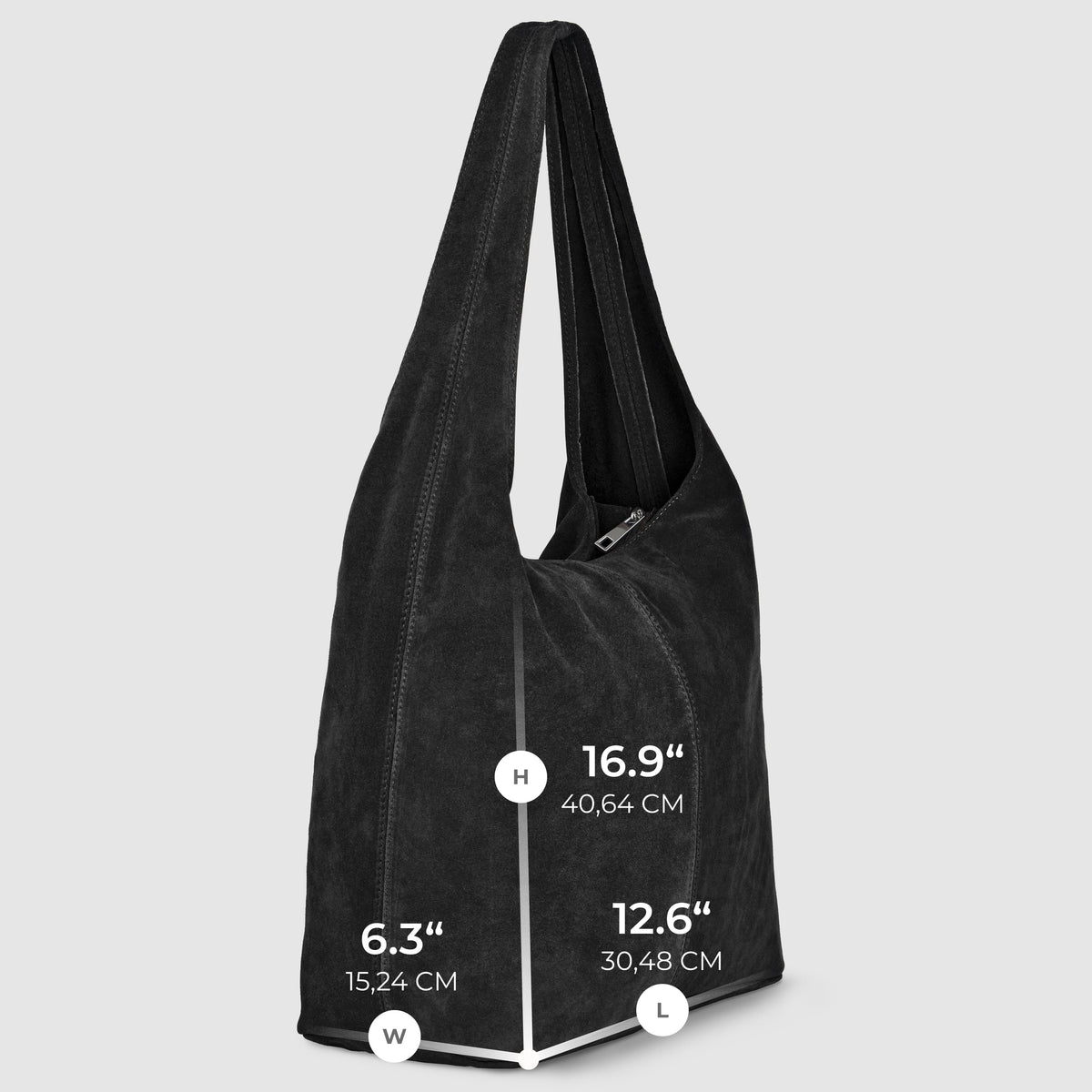 Palermo Italian Suede Hobo Shoulder Bag