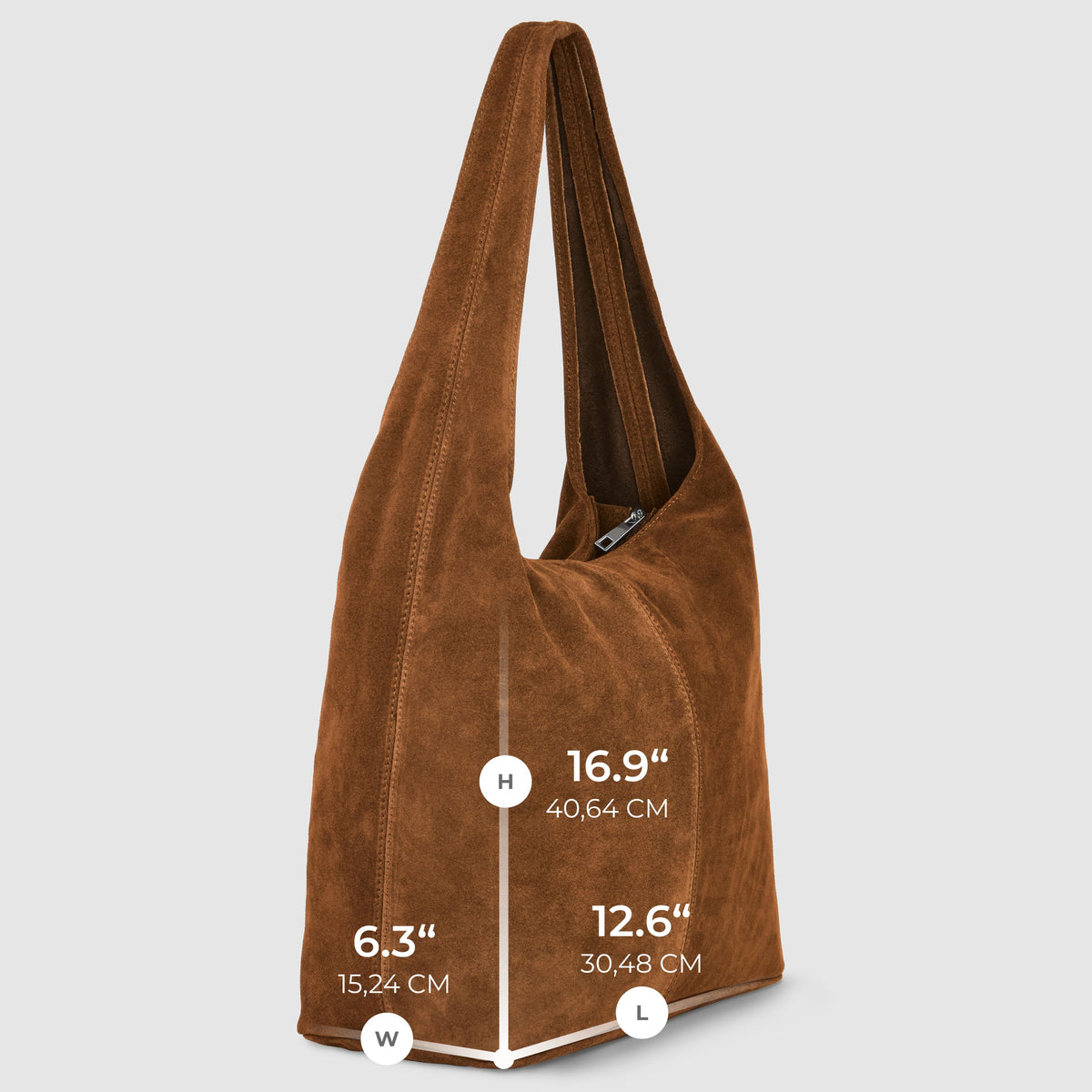 Palermo Italian Suede Hobo Shoulder Bag