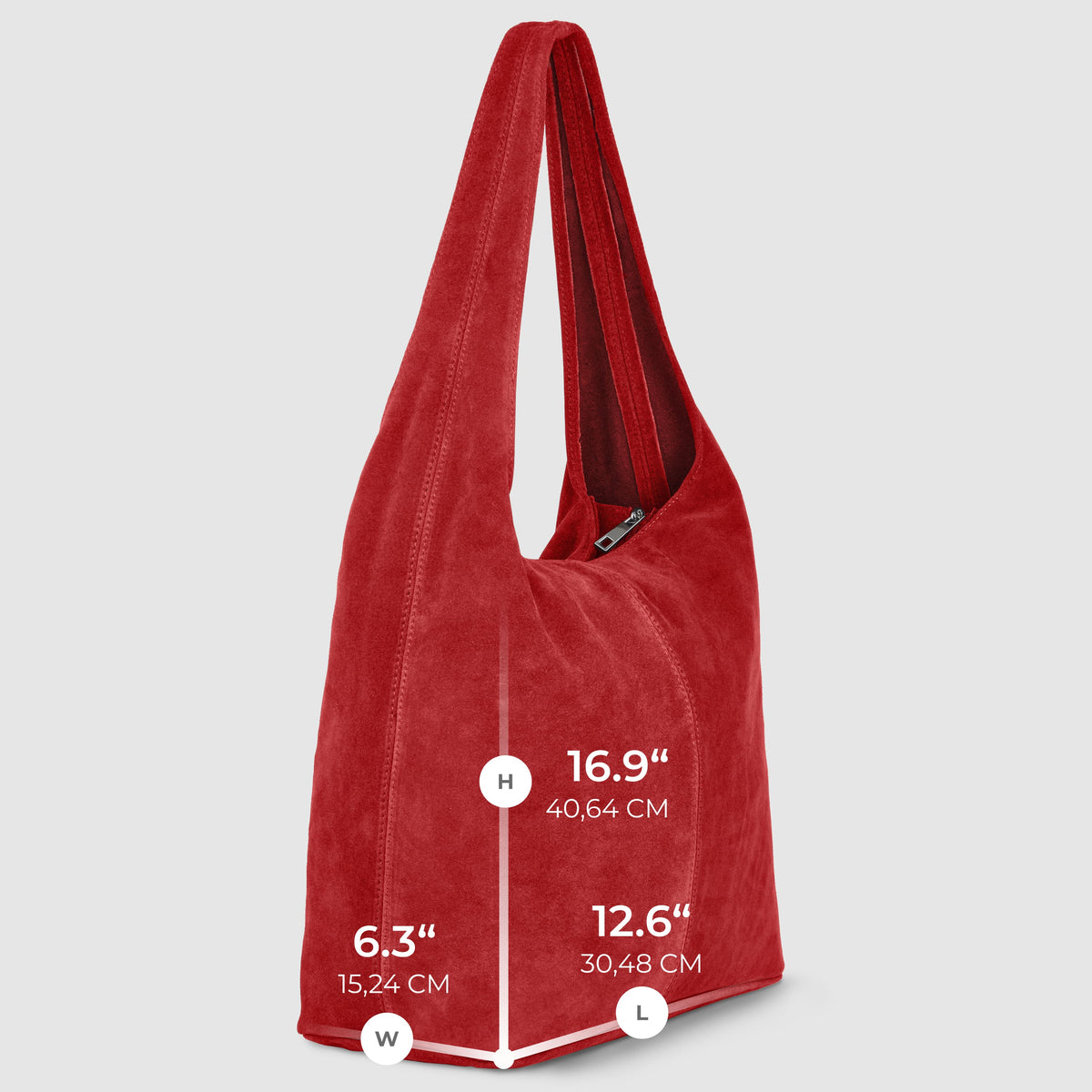Palermo Italian Suede Hobo Shoulder Bag
