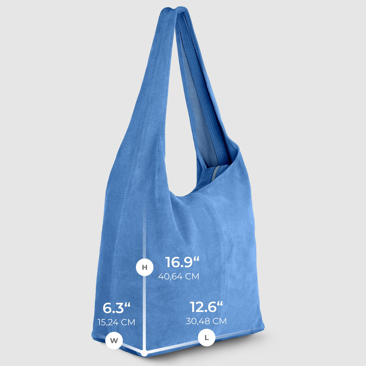 Palermo Italian Suede Hobo Shoulder Bag