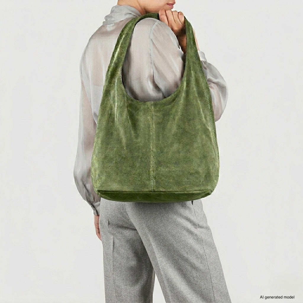 Palermo Italian Suede Hobo Shoulder Bag