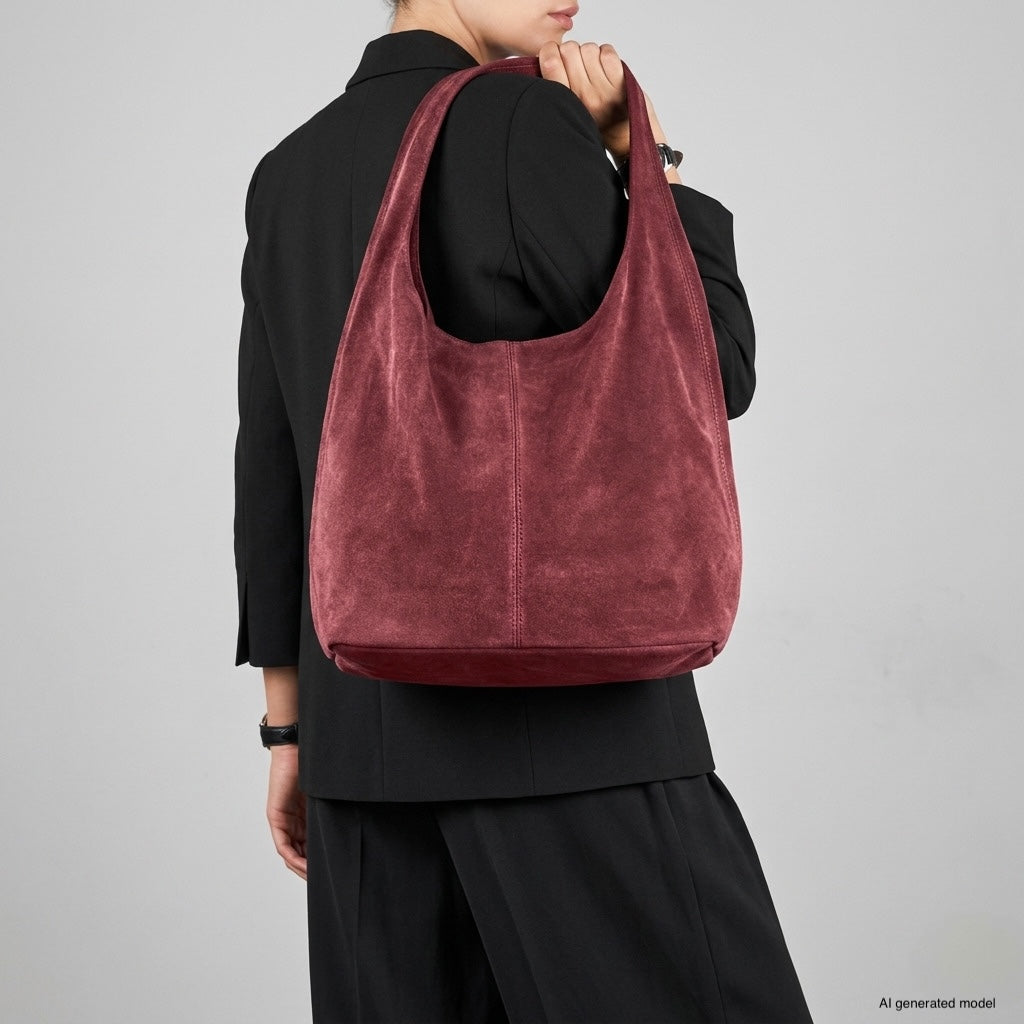 Palermo Italian Suede Hobo Shoulder Bag