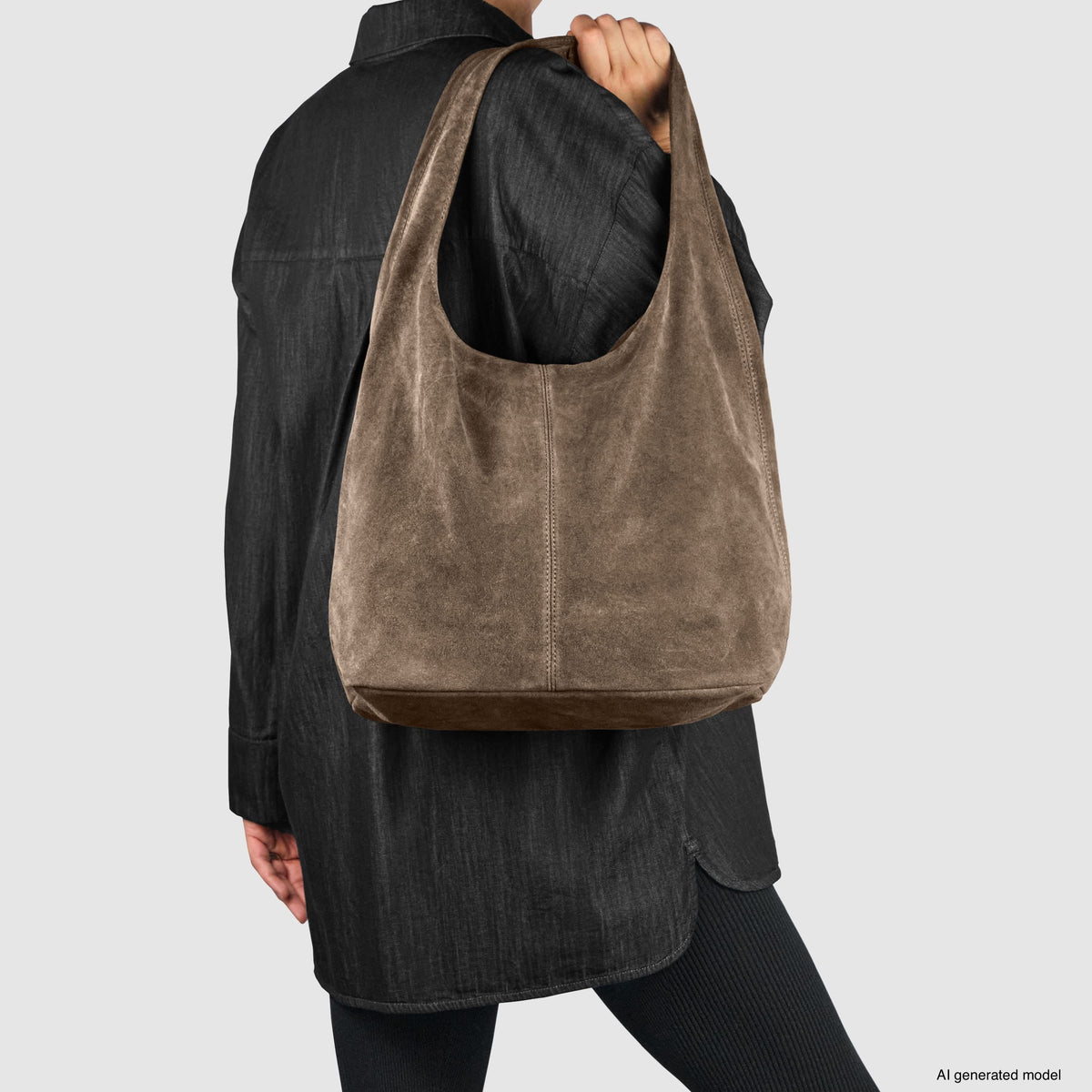 Palermo Italian Suede Hobo Shoulder Bag