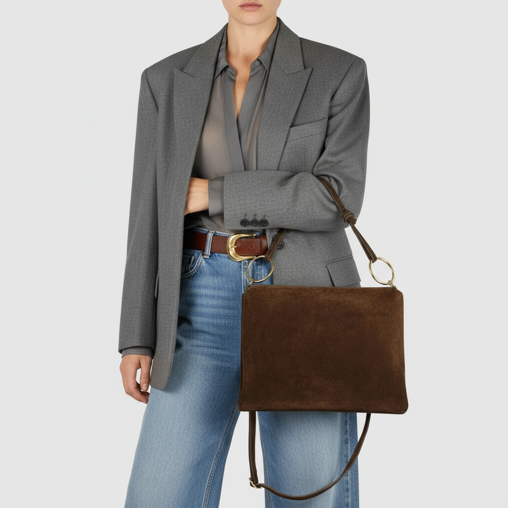 Modena Italian Suede Shoulder Bag