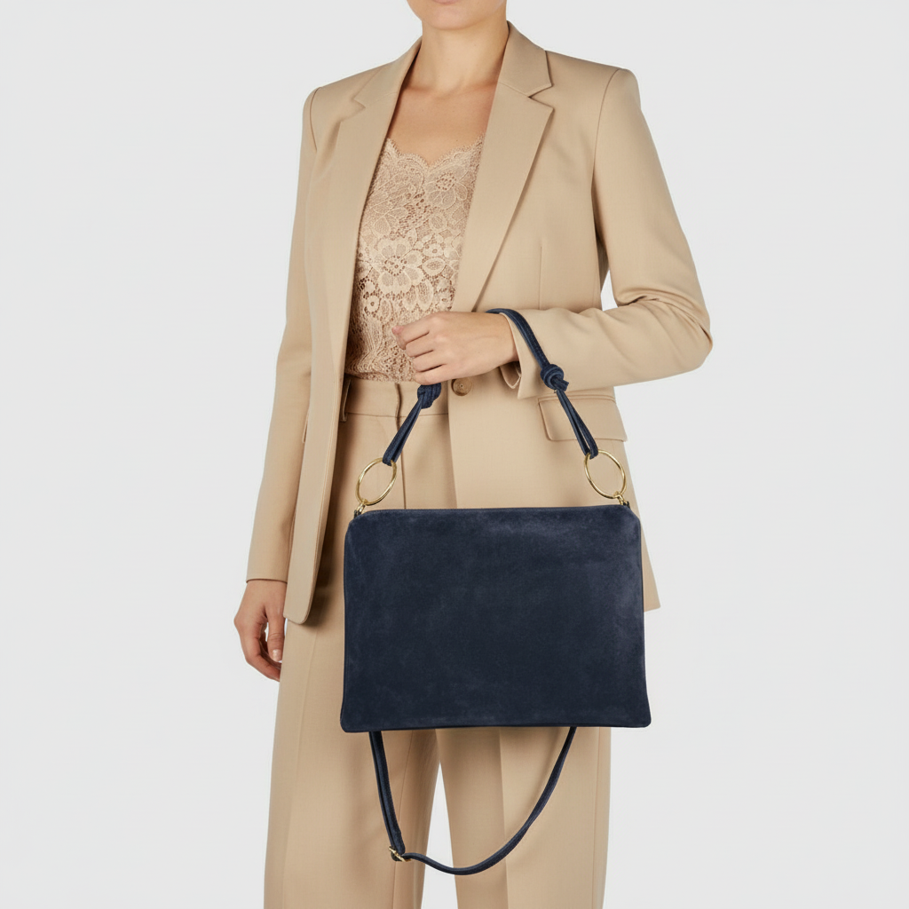 Modena Italian Suede Shoulder Bag