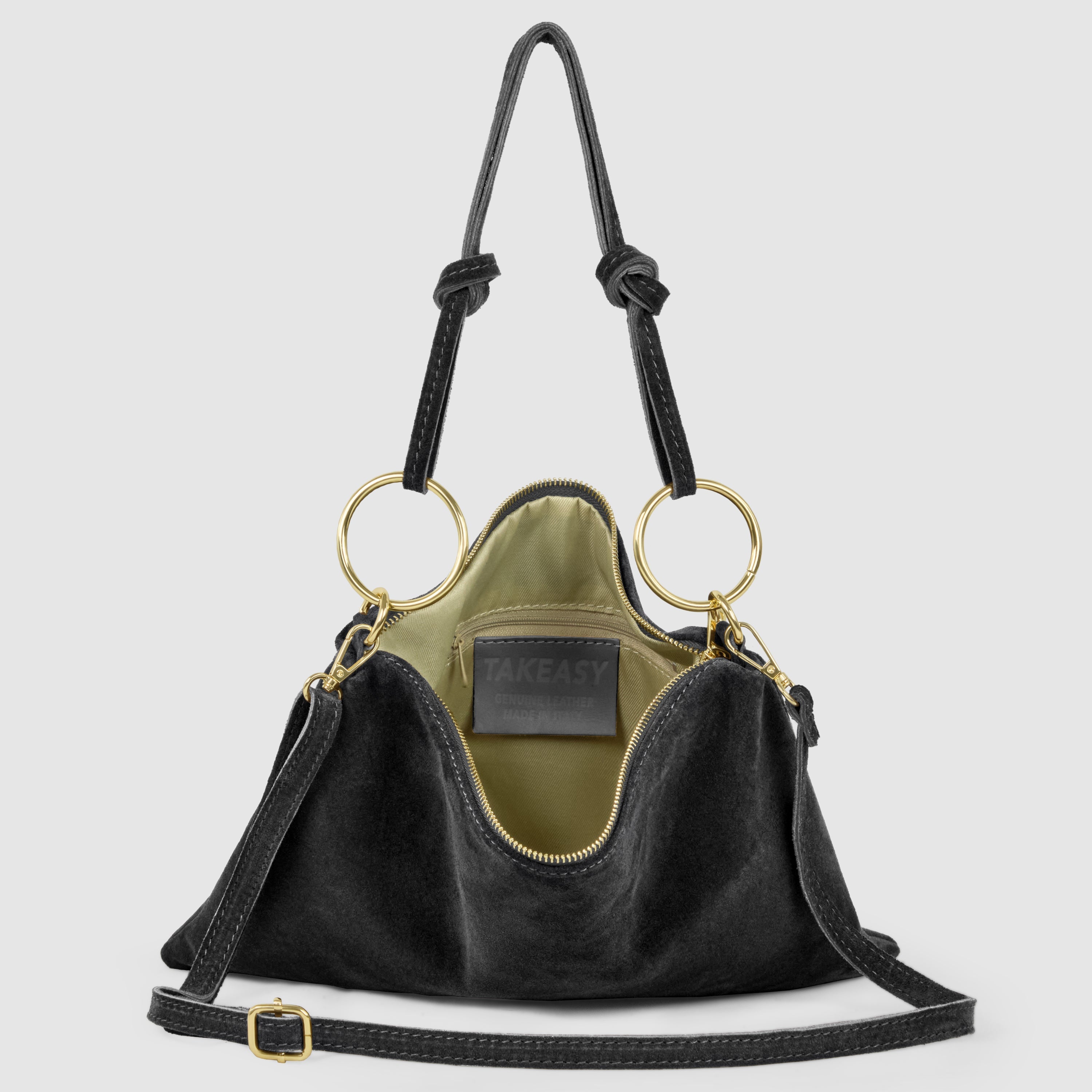 Modena Italian Suede Shoulder Bag