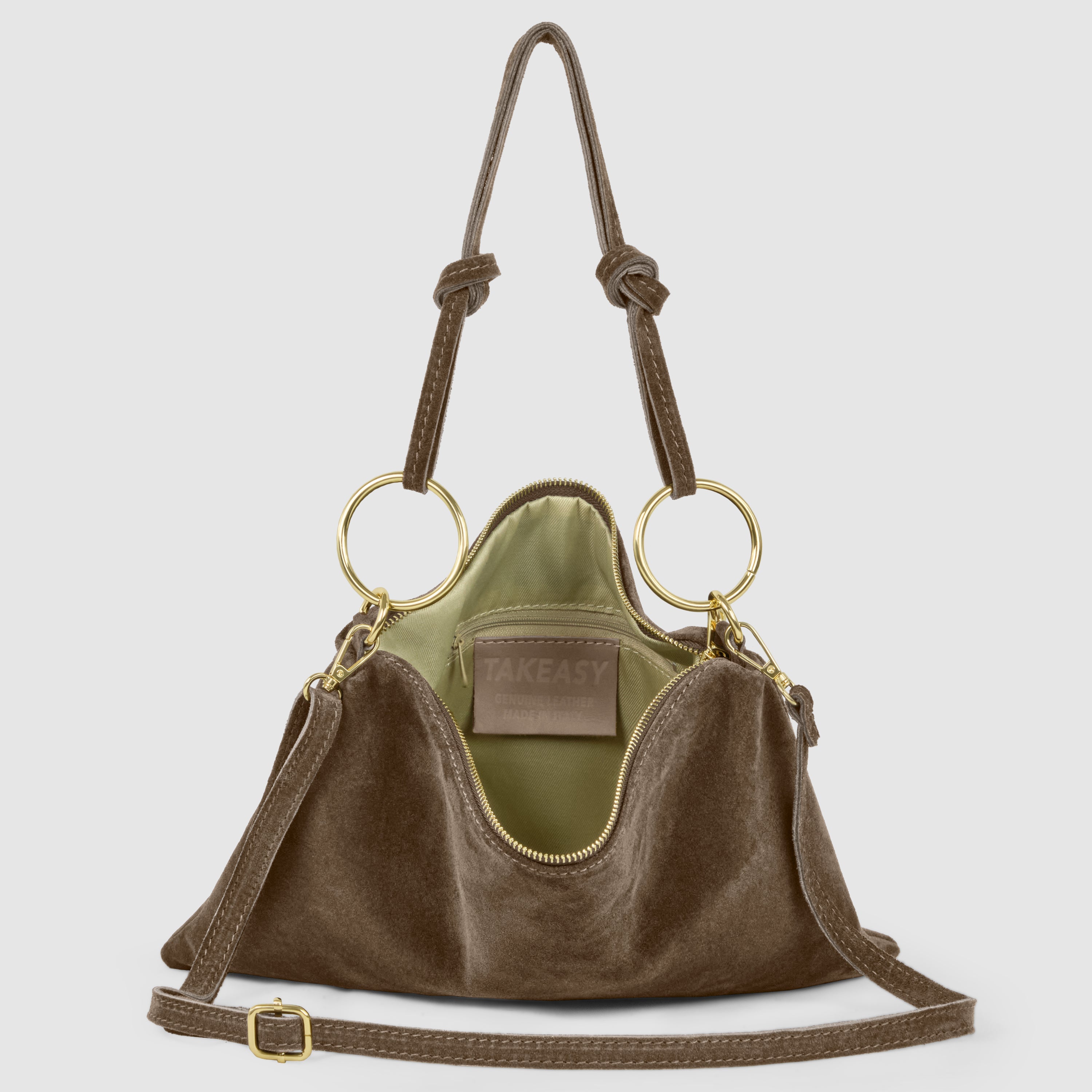 Modena Italian Suede Shoulder Bag