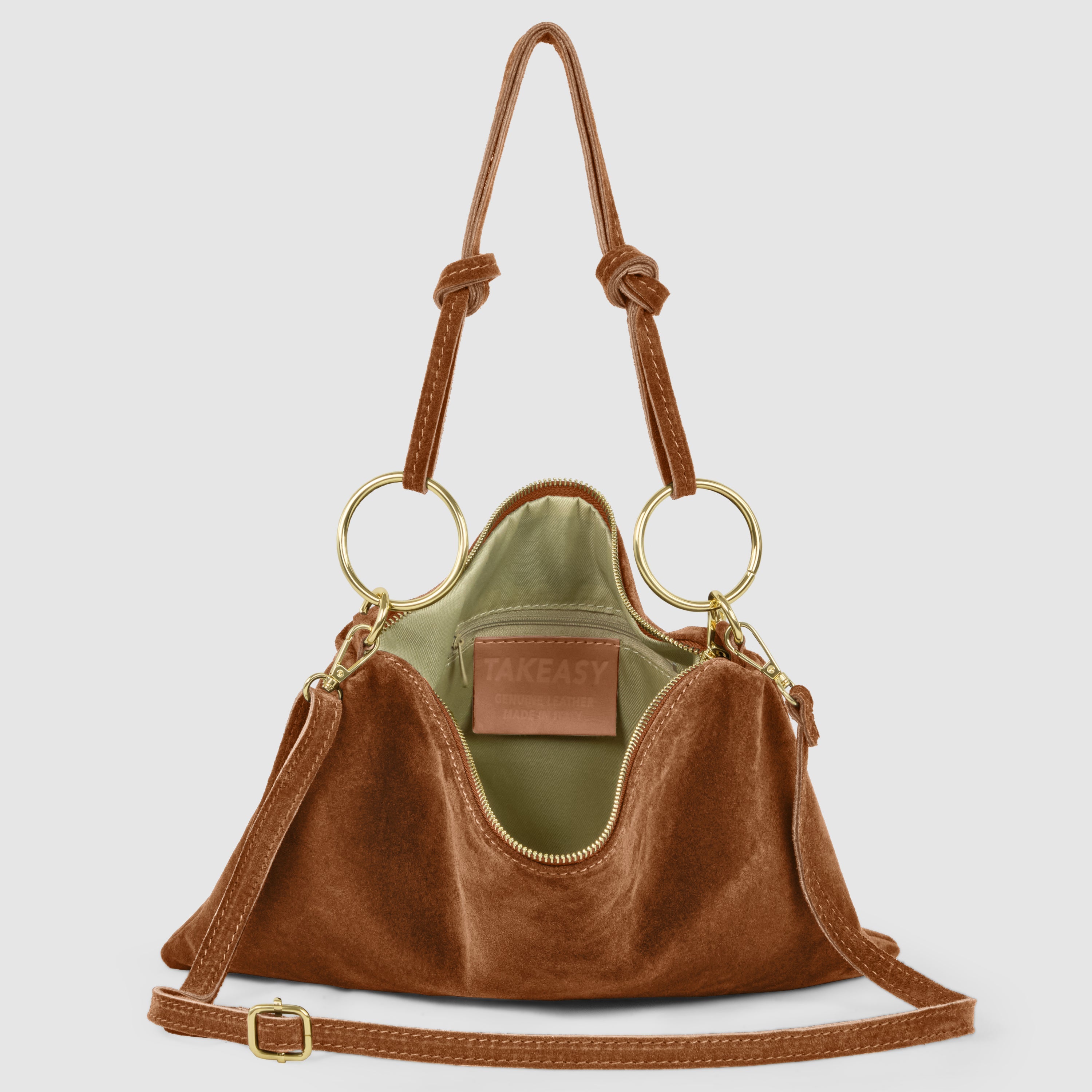 Modena Italian Suede Shoulder Bag