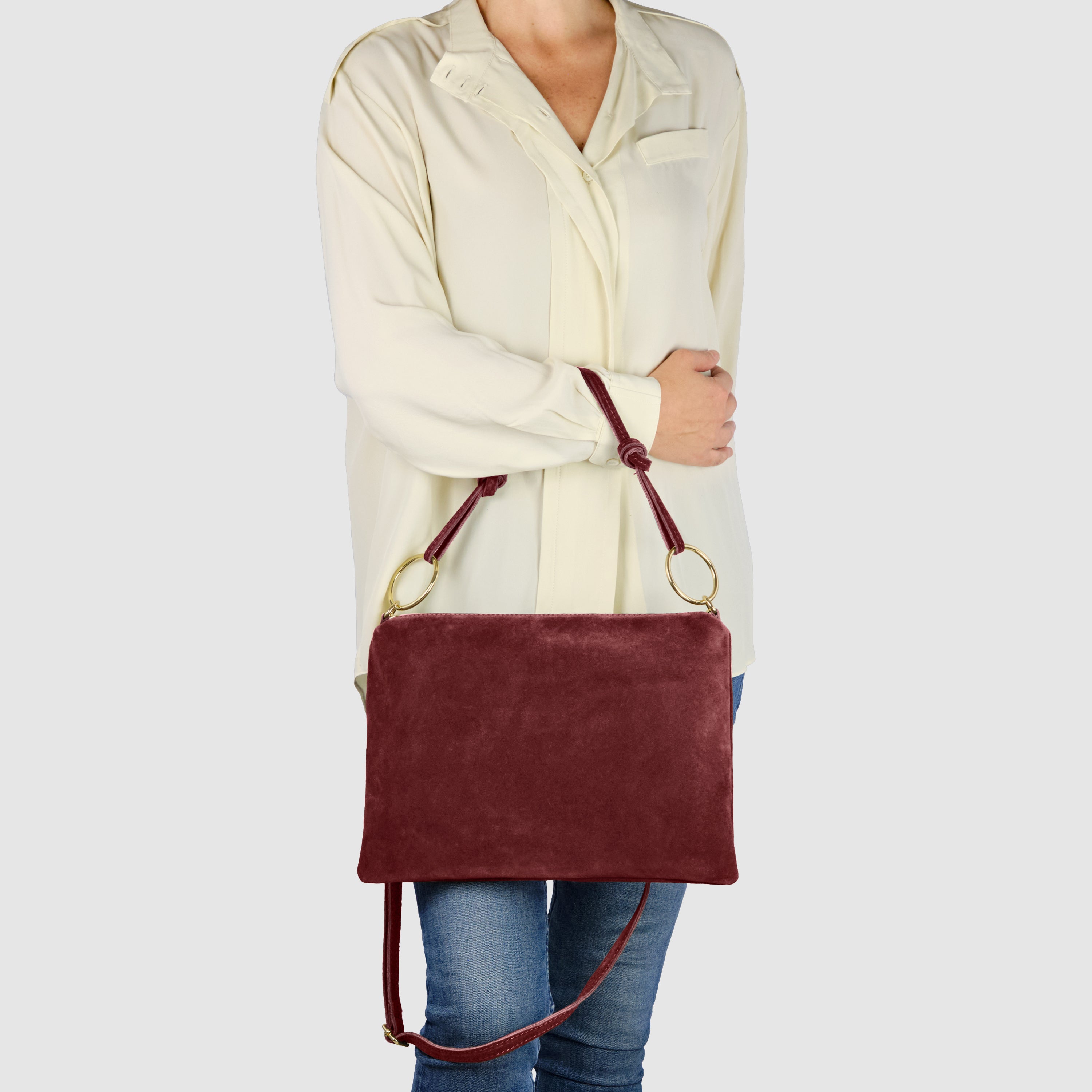 Modena Italian Suede Shoulder Bag