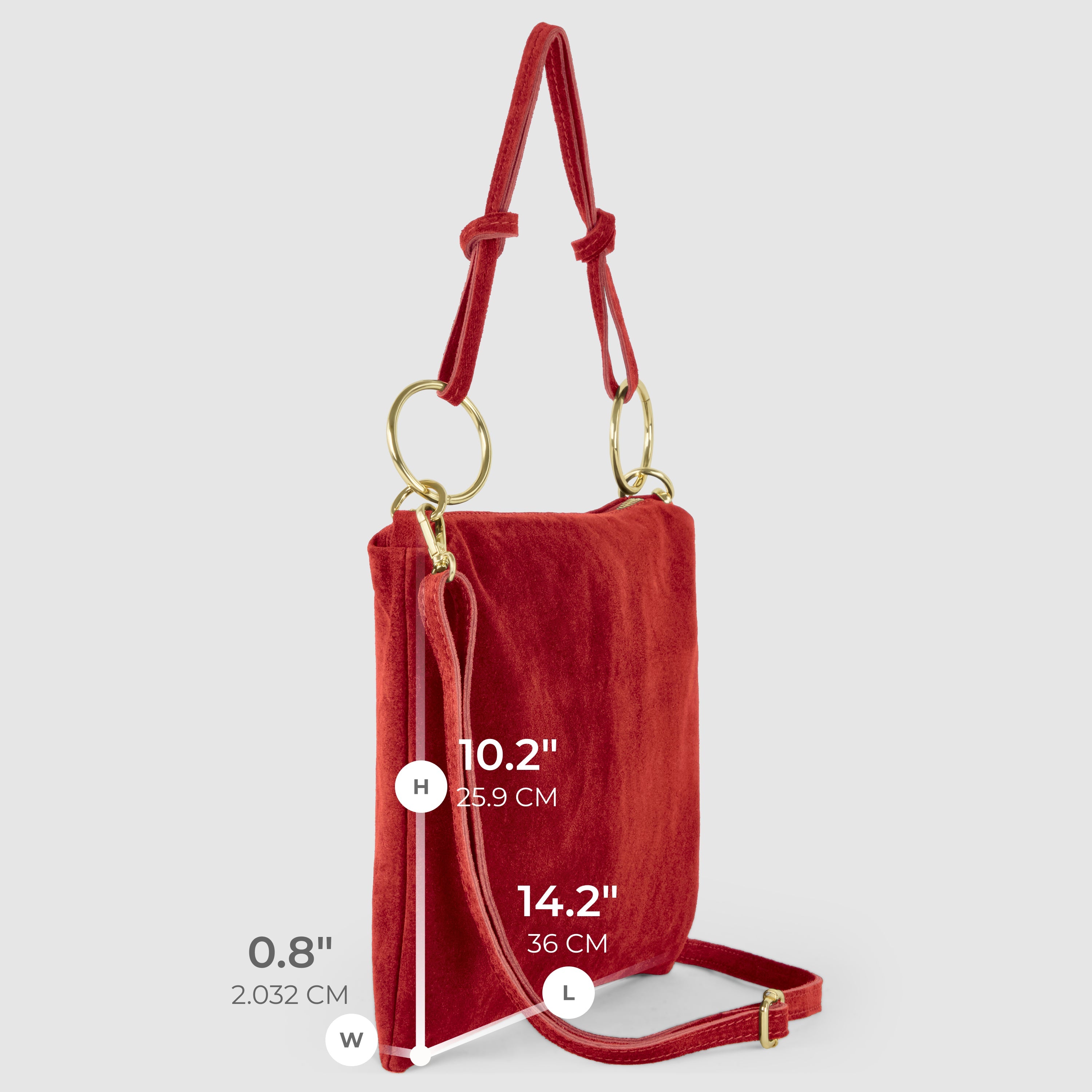 Modena Italian Suede Shoulder Bag