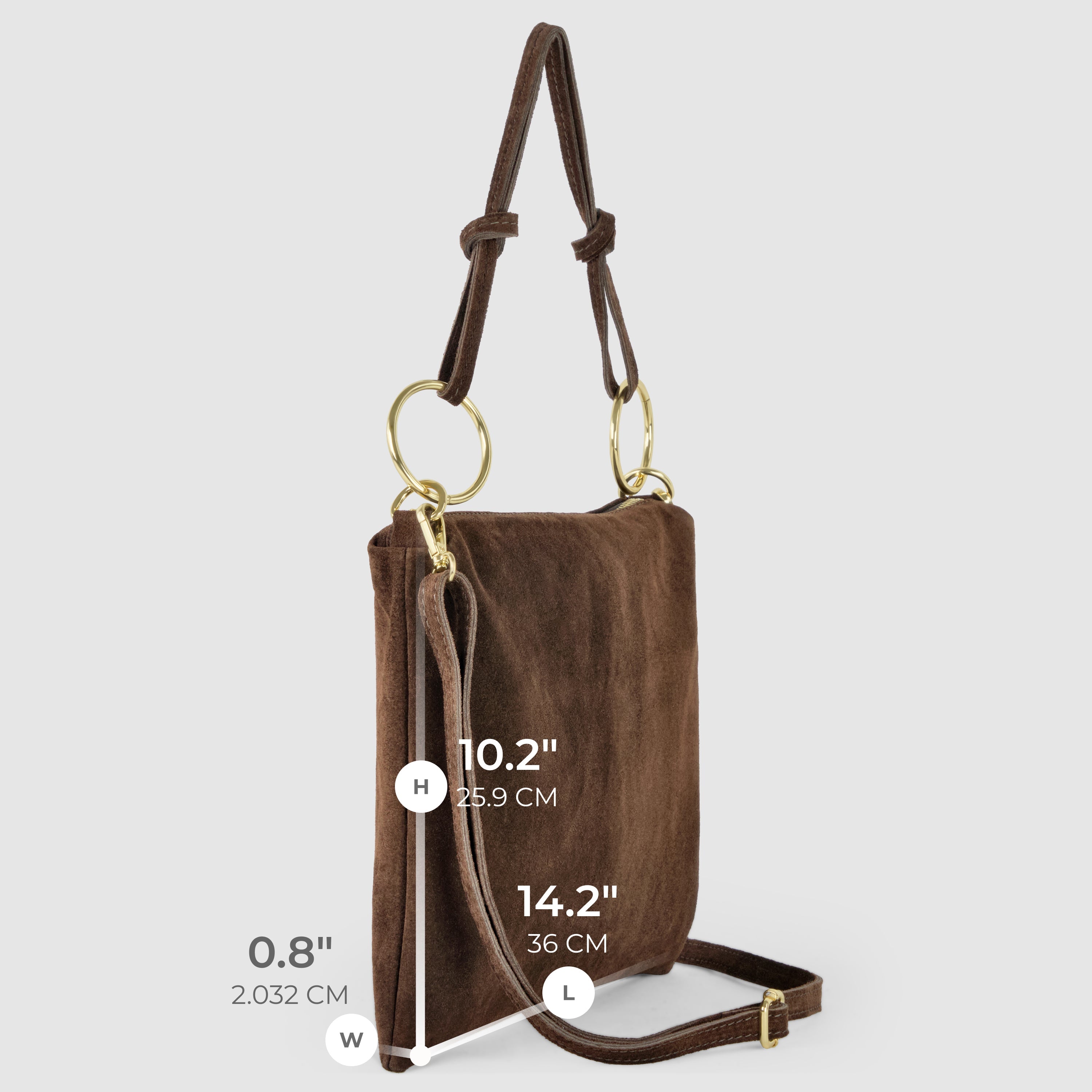 Modena Italian Suede Shoulder Bag