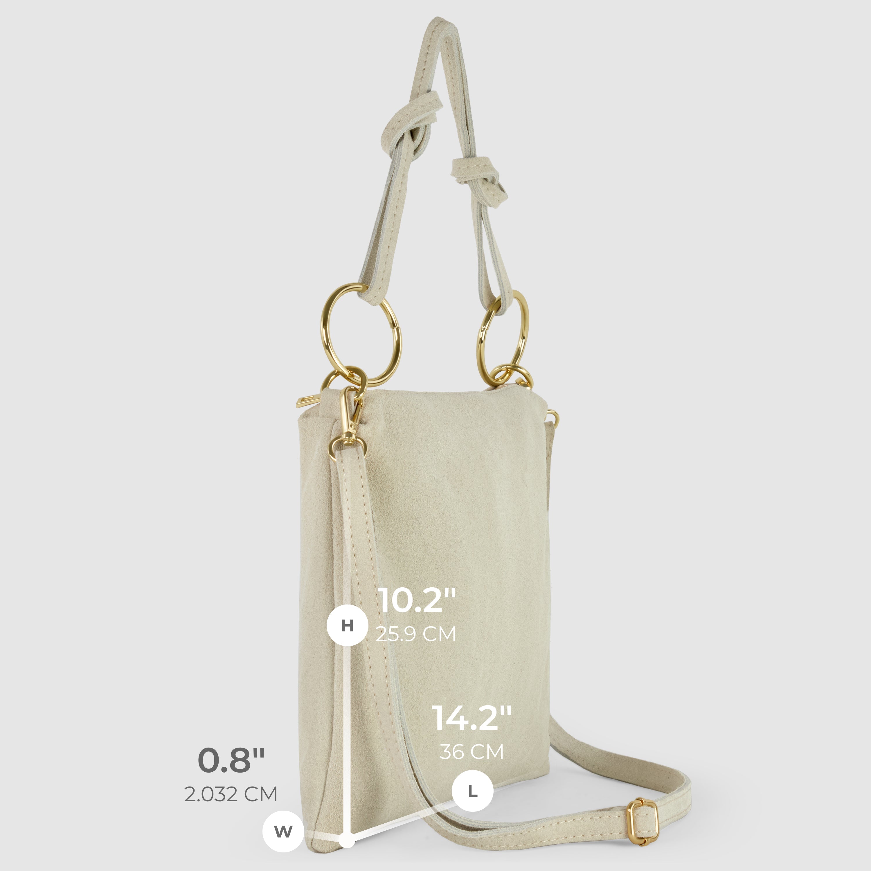 Modena Italian Suede Shoulder Bag