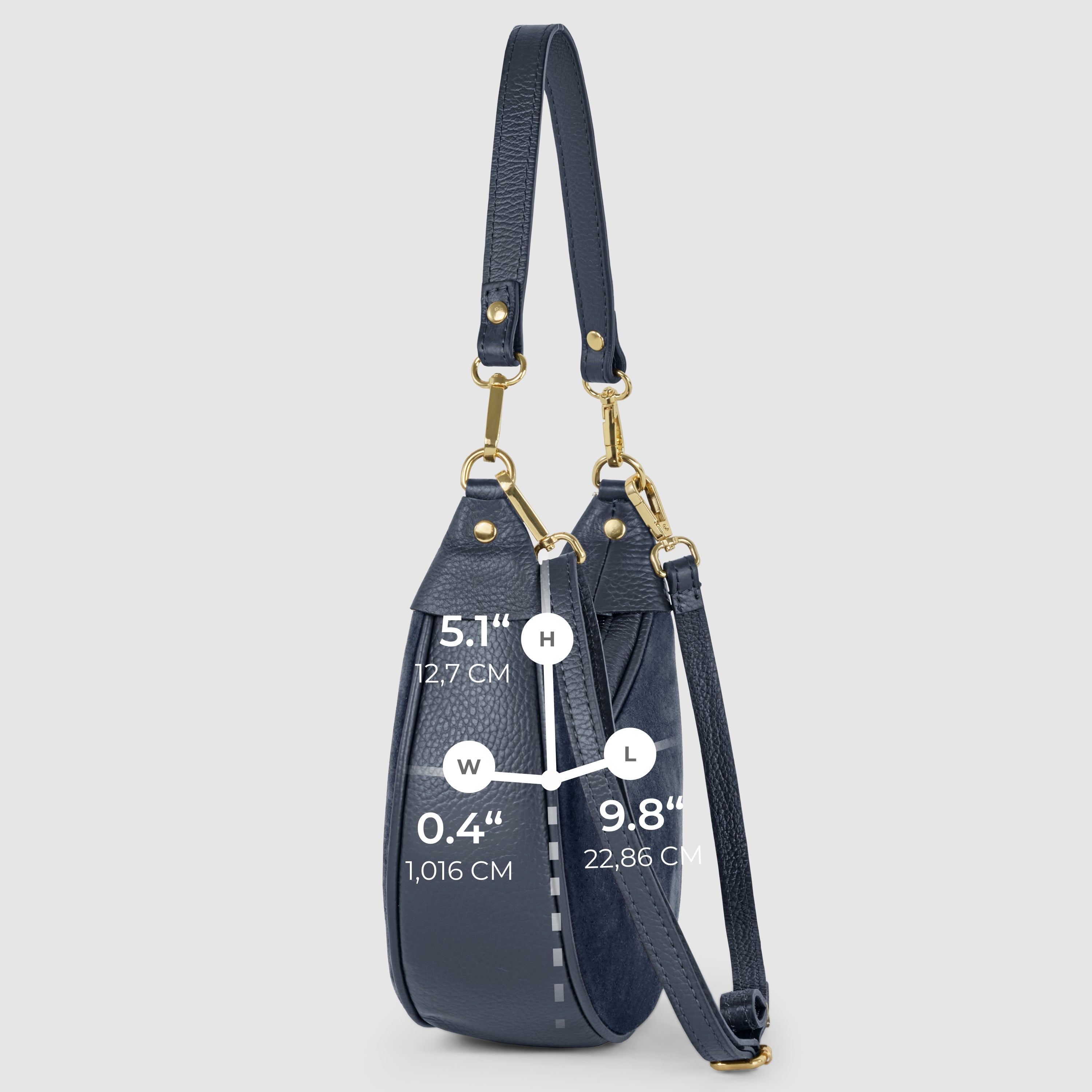 Arezzo Italian Suede & Leather Shoulder Bag