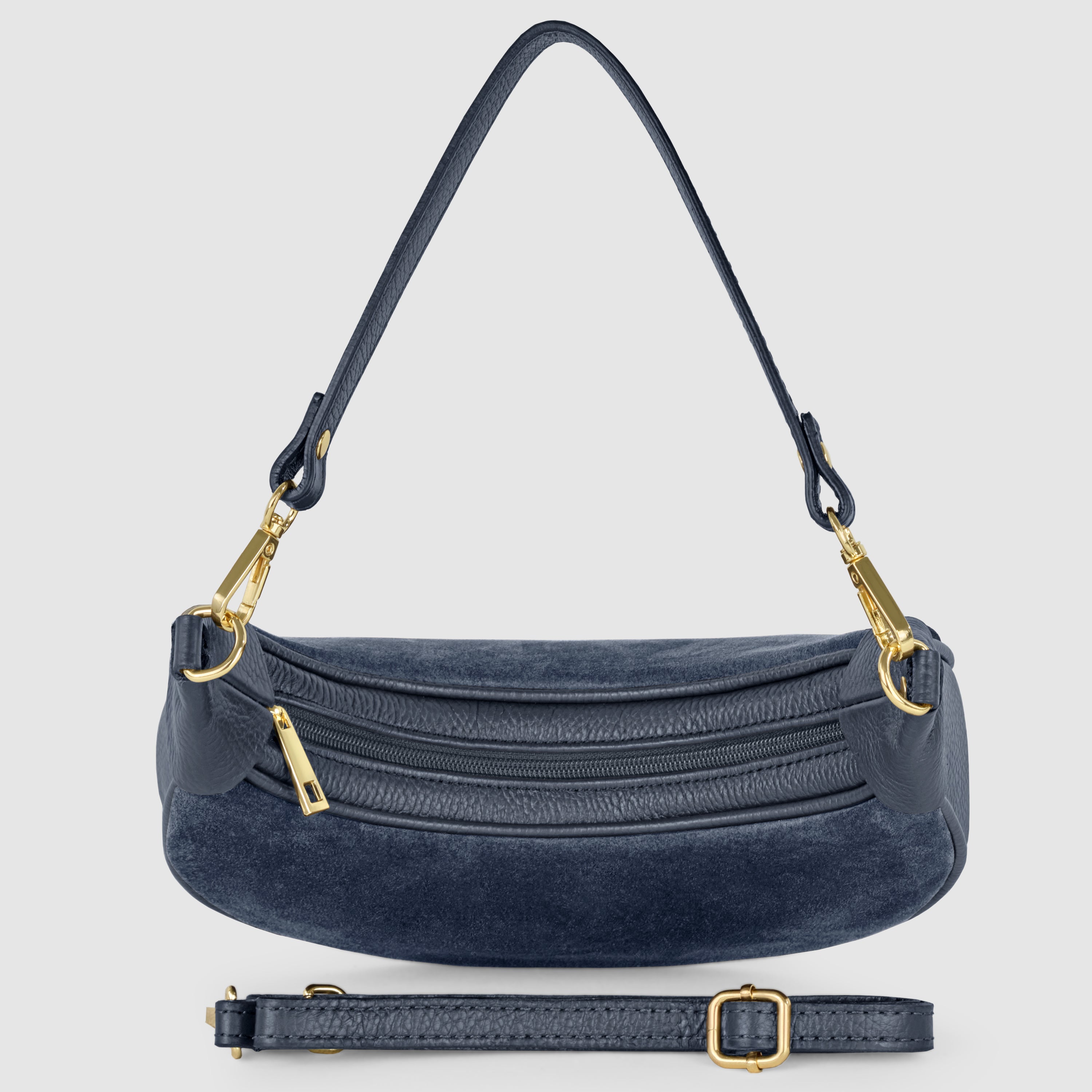 Arezzo Italian Suede & Leather Shoulder Bag