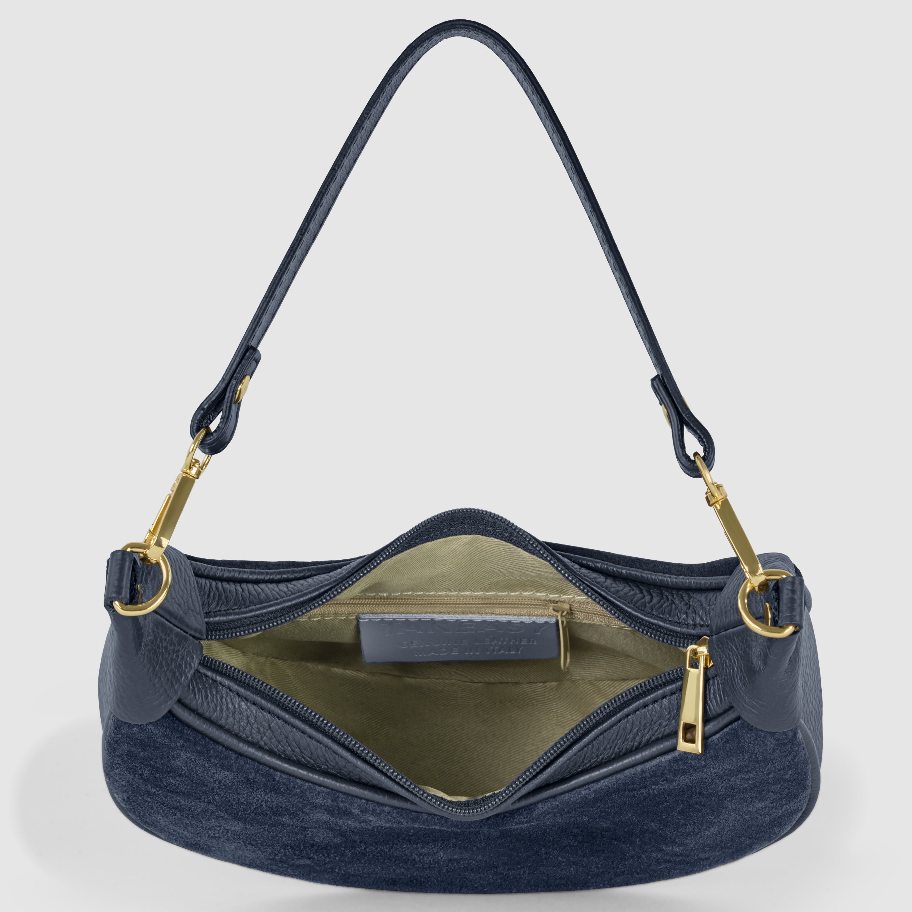 Arezzo Italian Suede & Leather Shoulder Bag