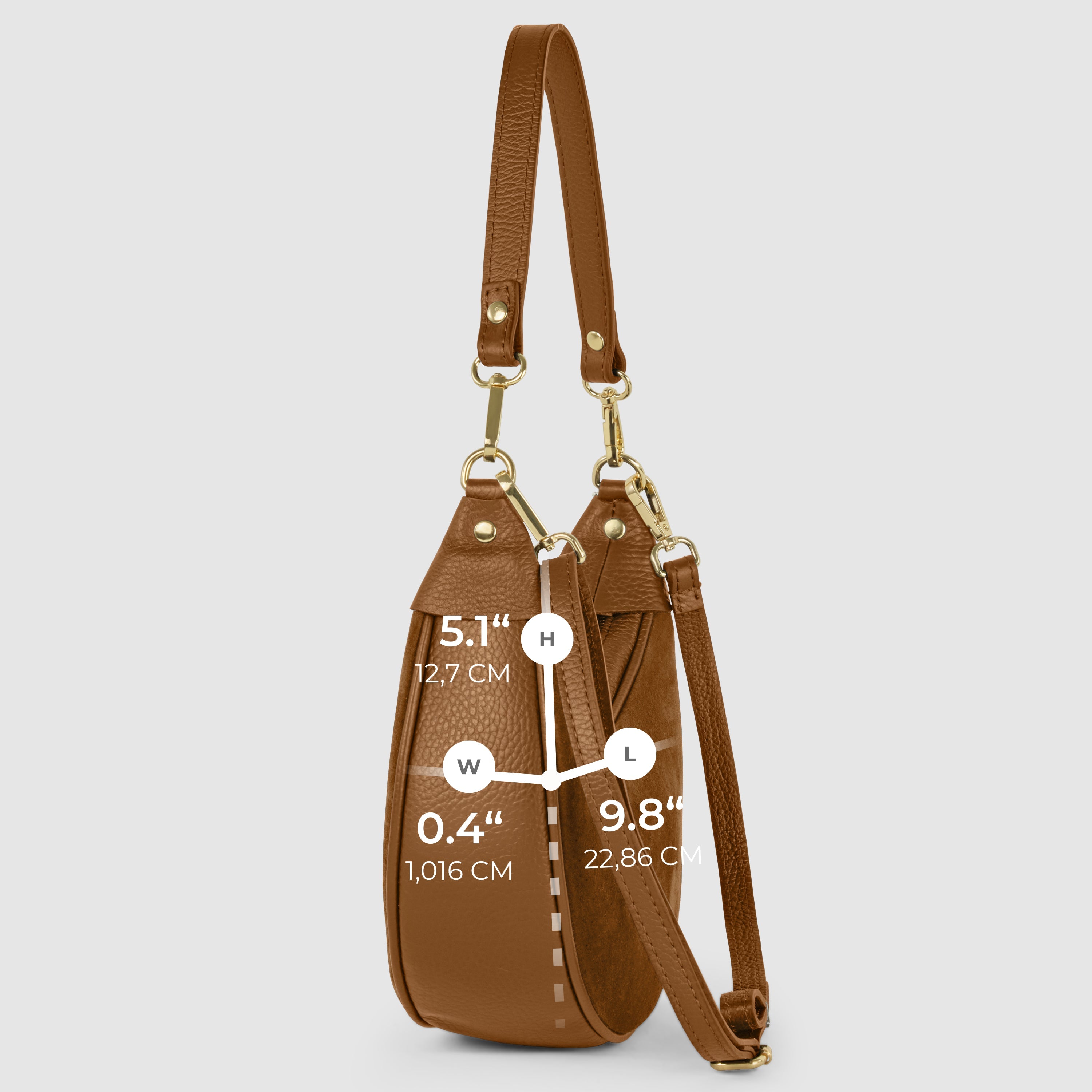 Arezzo Italian Suede & Leather Shoulder Bag