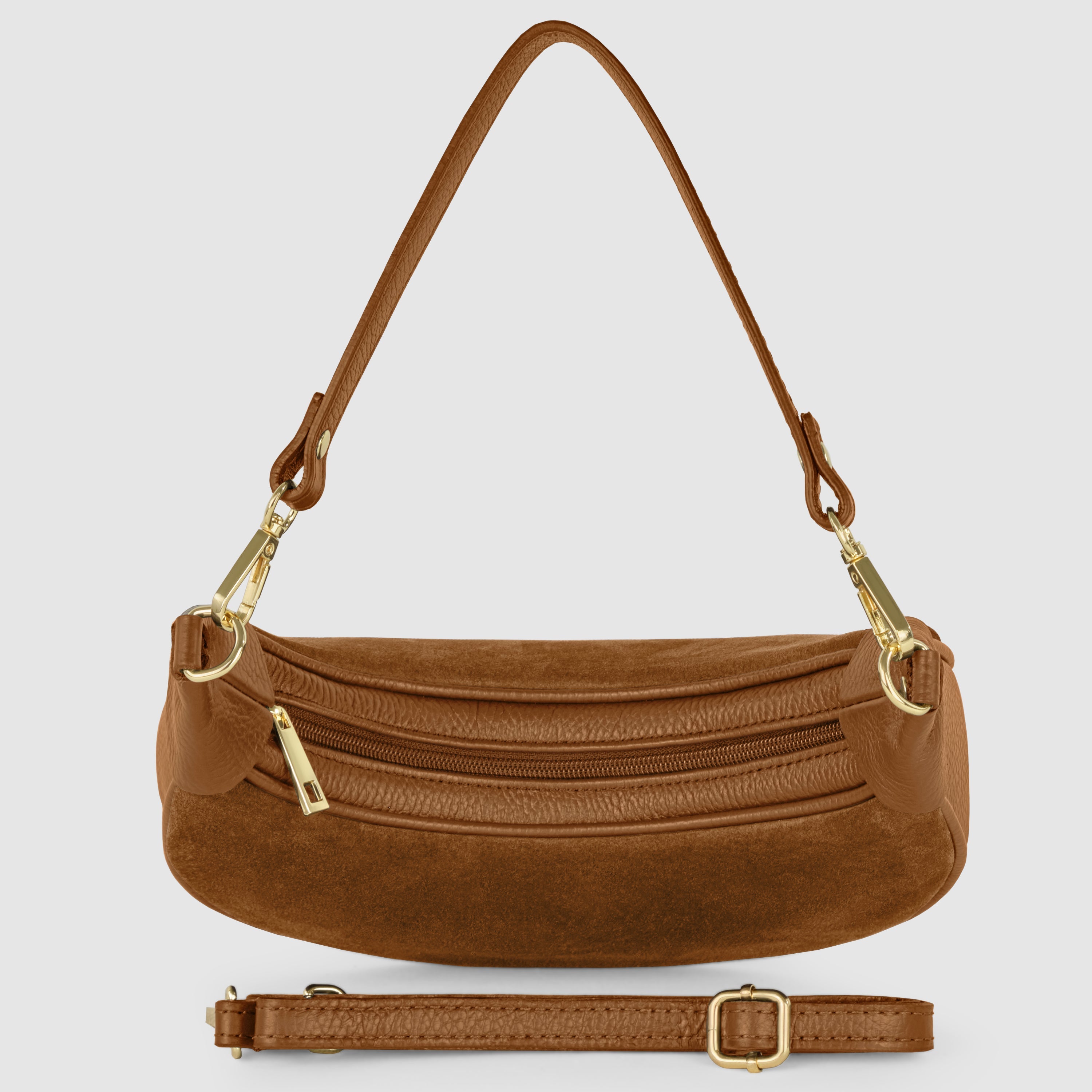 Arezzo Italian Suede & Leather Shoulder Bag