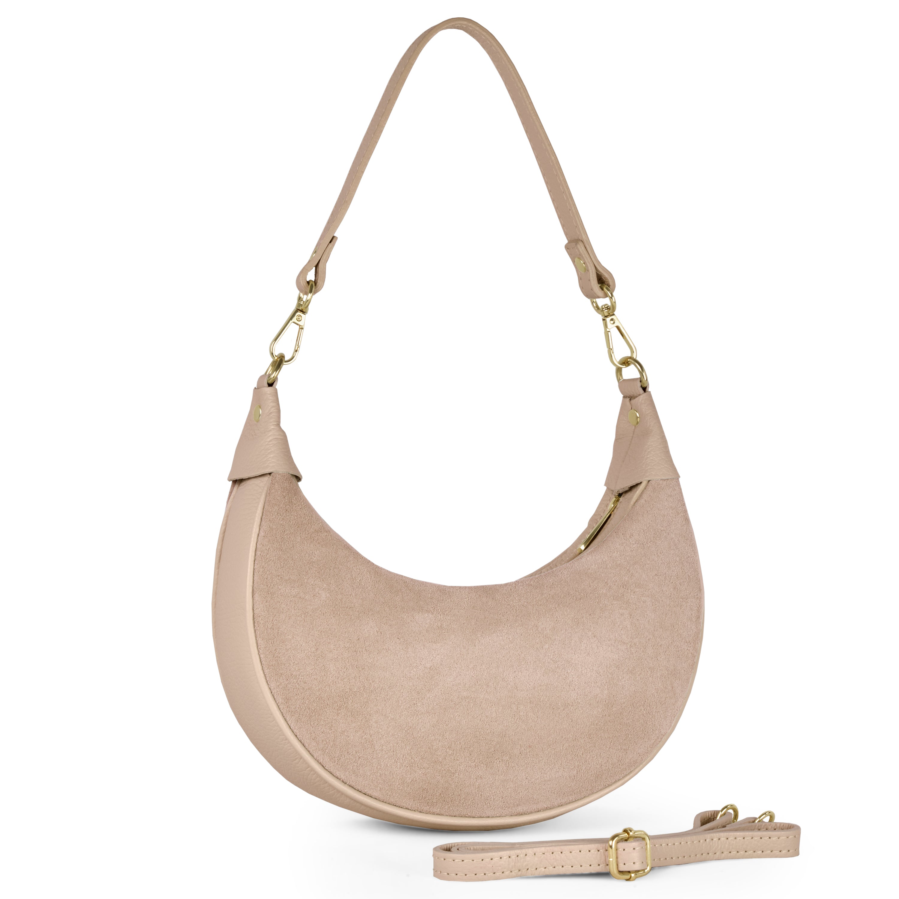 Arezzo Italian Suede & Leather Shoulder Bag