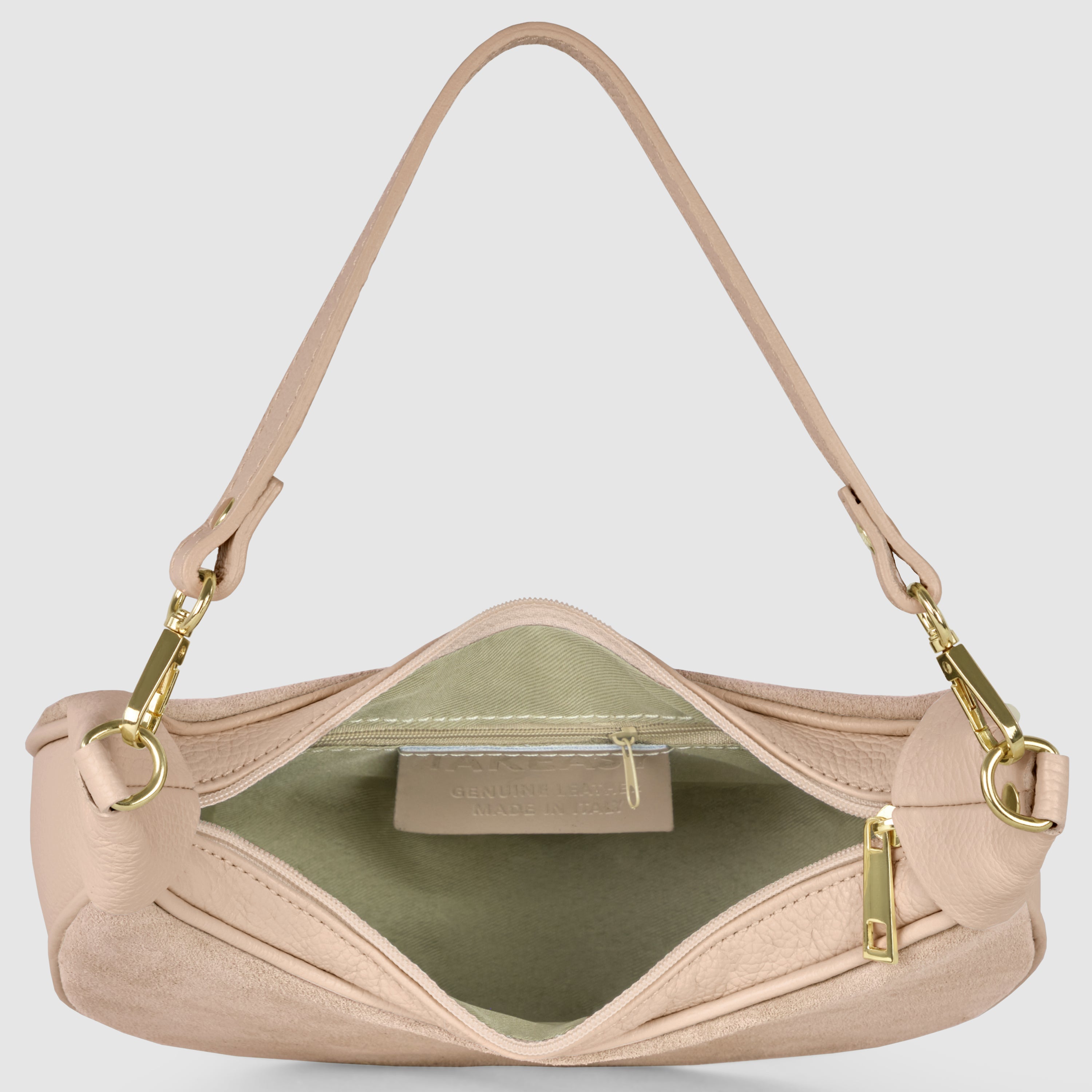 Arezzo Italian Suede & Leather Shoulder Bag