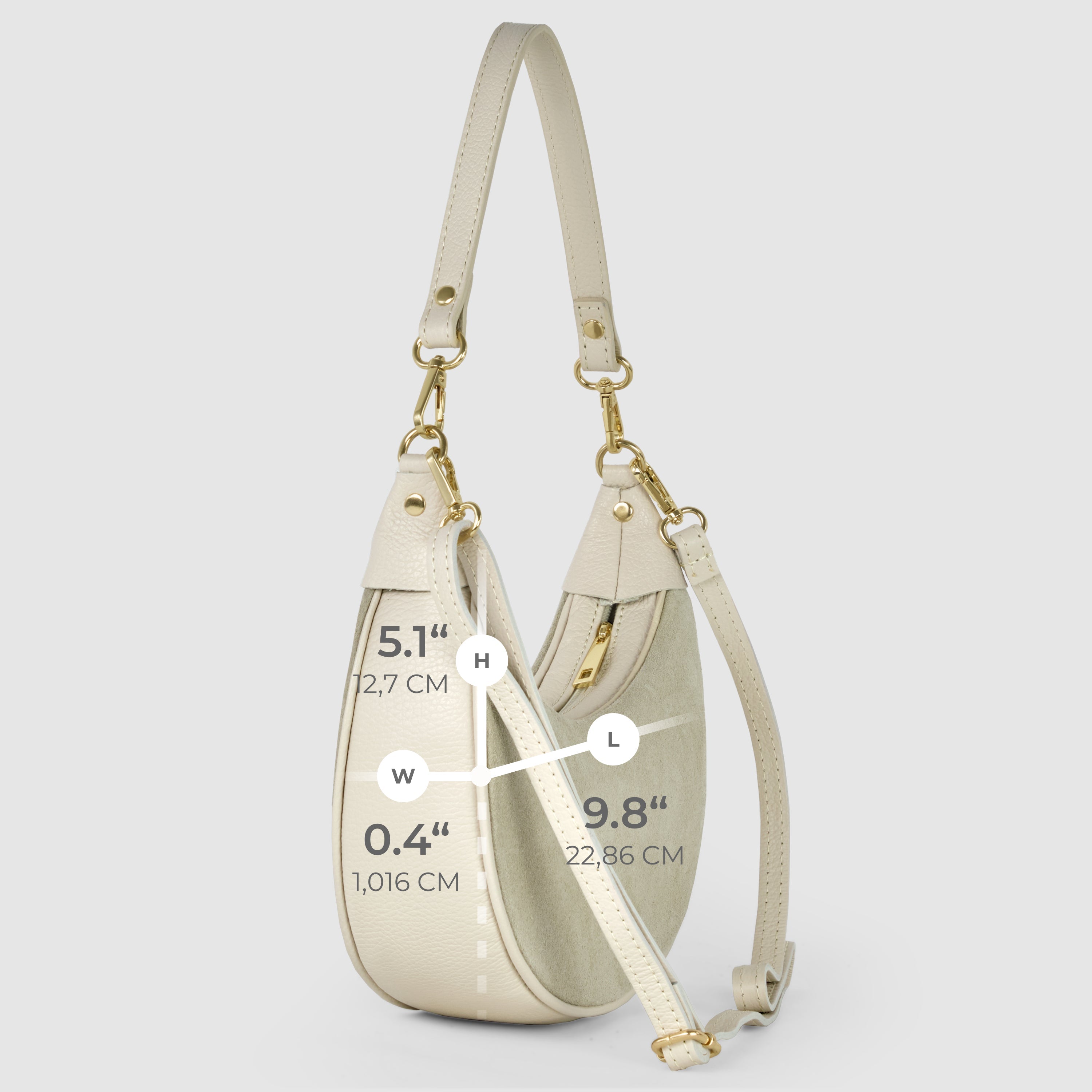 Arezzo Italian Suede & Leather Shoulder Bag