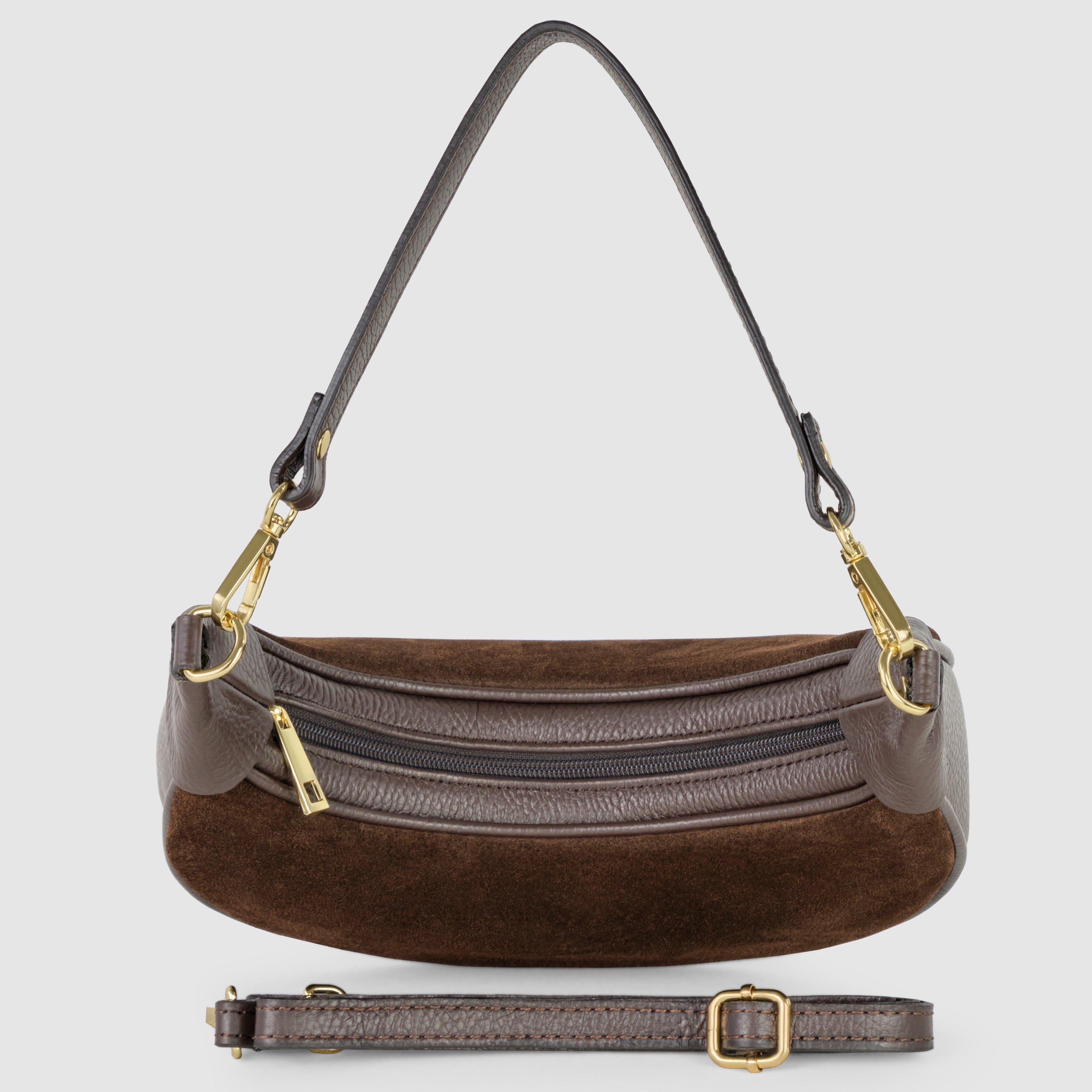 Arezzo Italian Suede & Leather Shoulder Bag