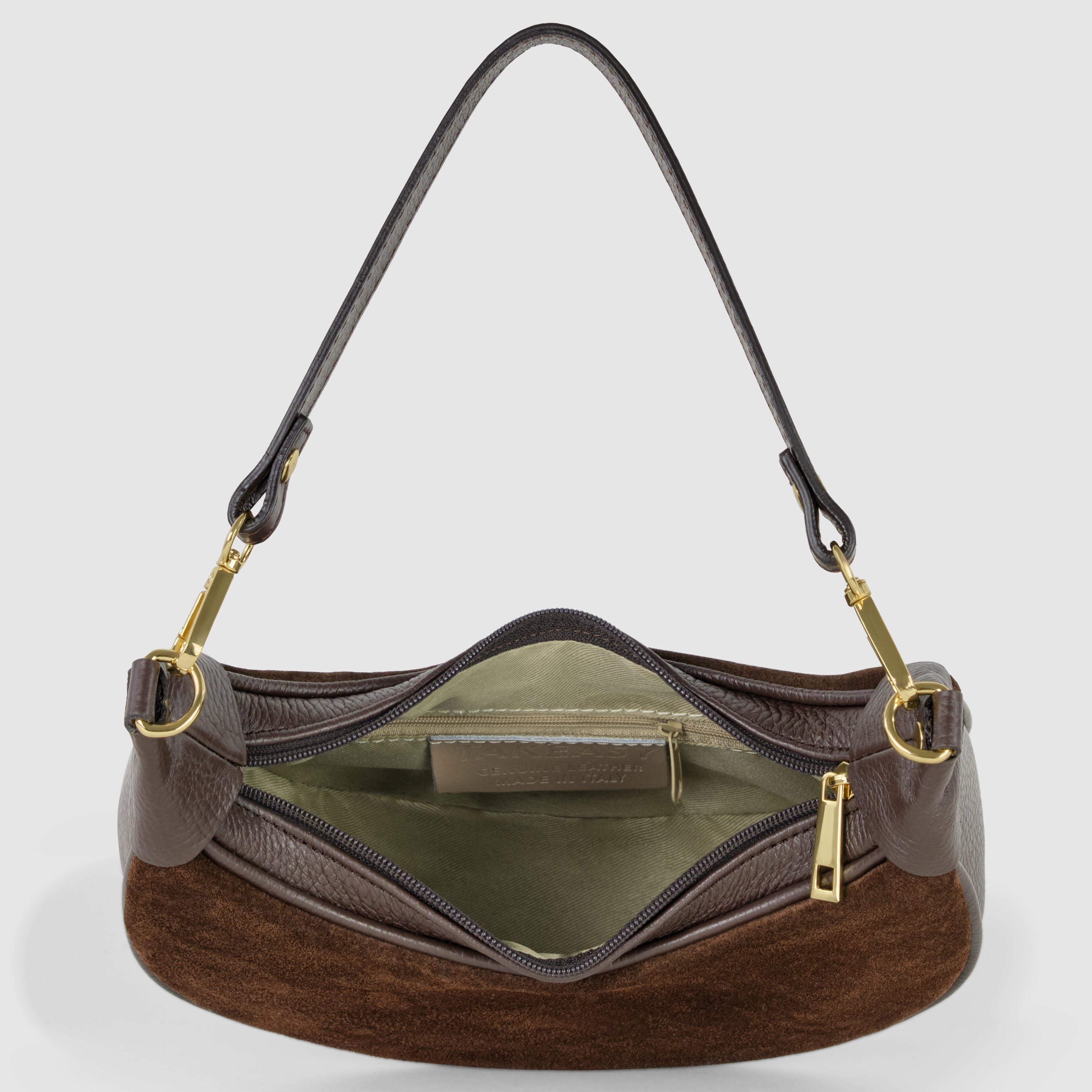 Arezzo Italian Suede & Leather Shoulder Bag