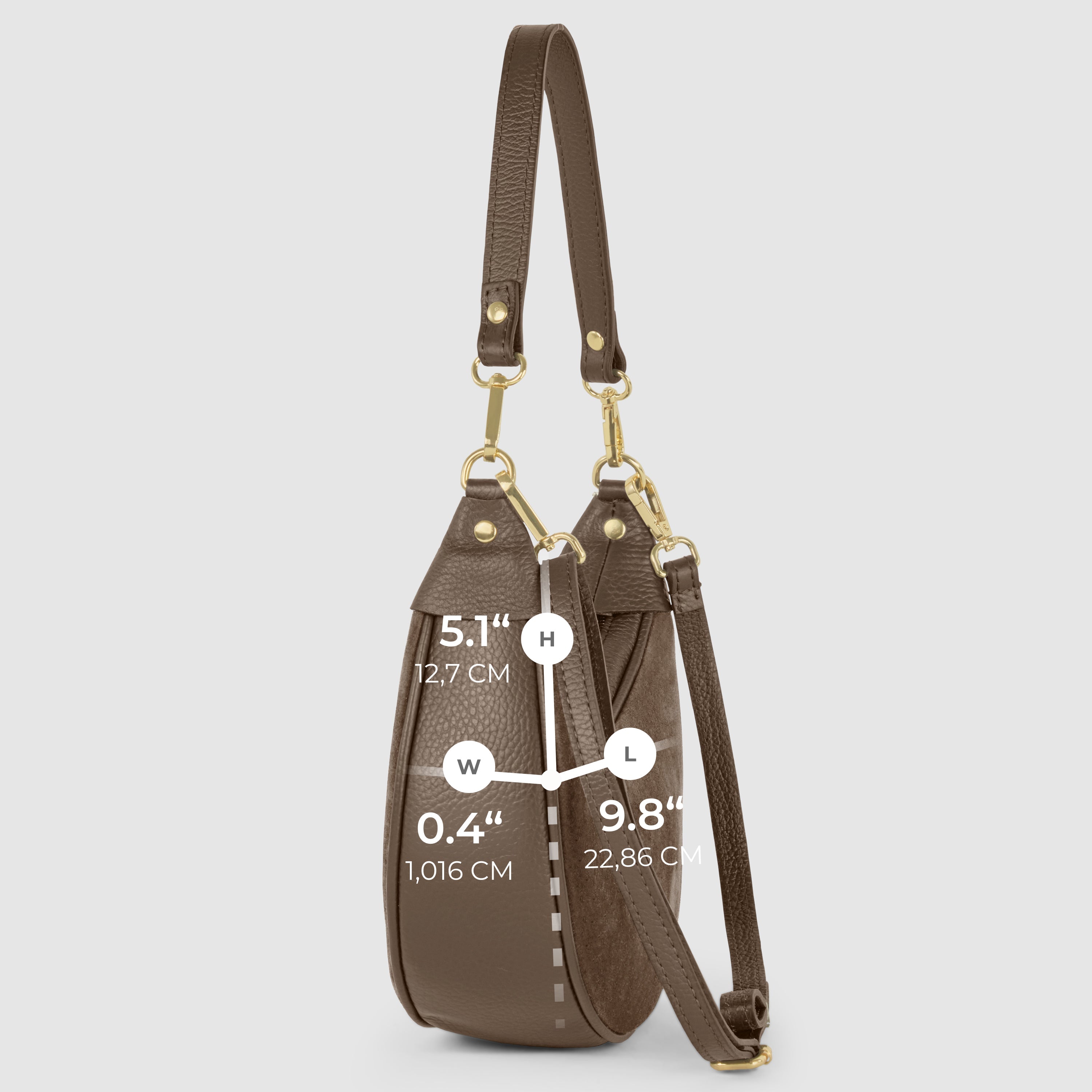 Arezzo Italian Suede & Leather Shoulder Bag