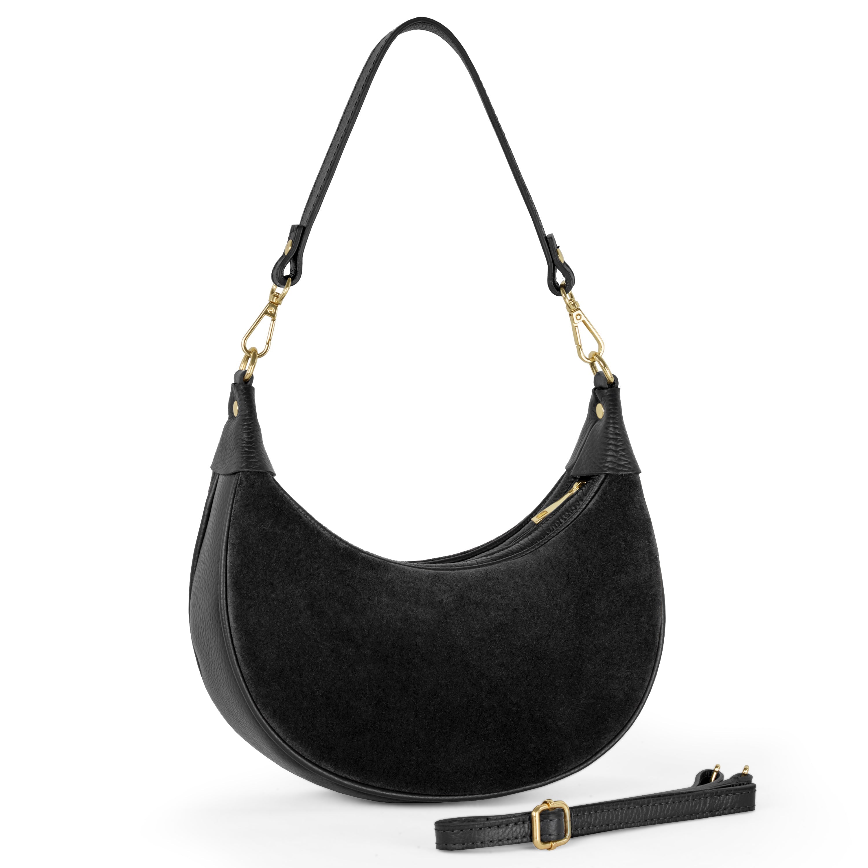 Arezzo Italian Suede & Leather Shoulder Bag