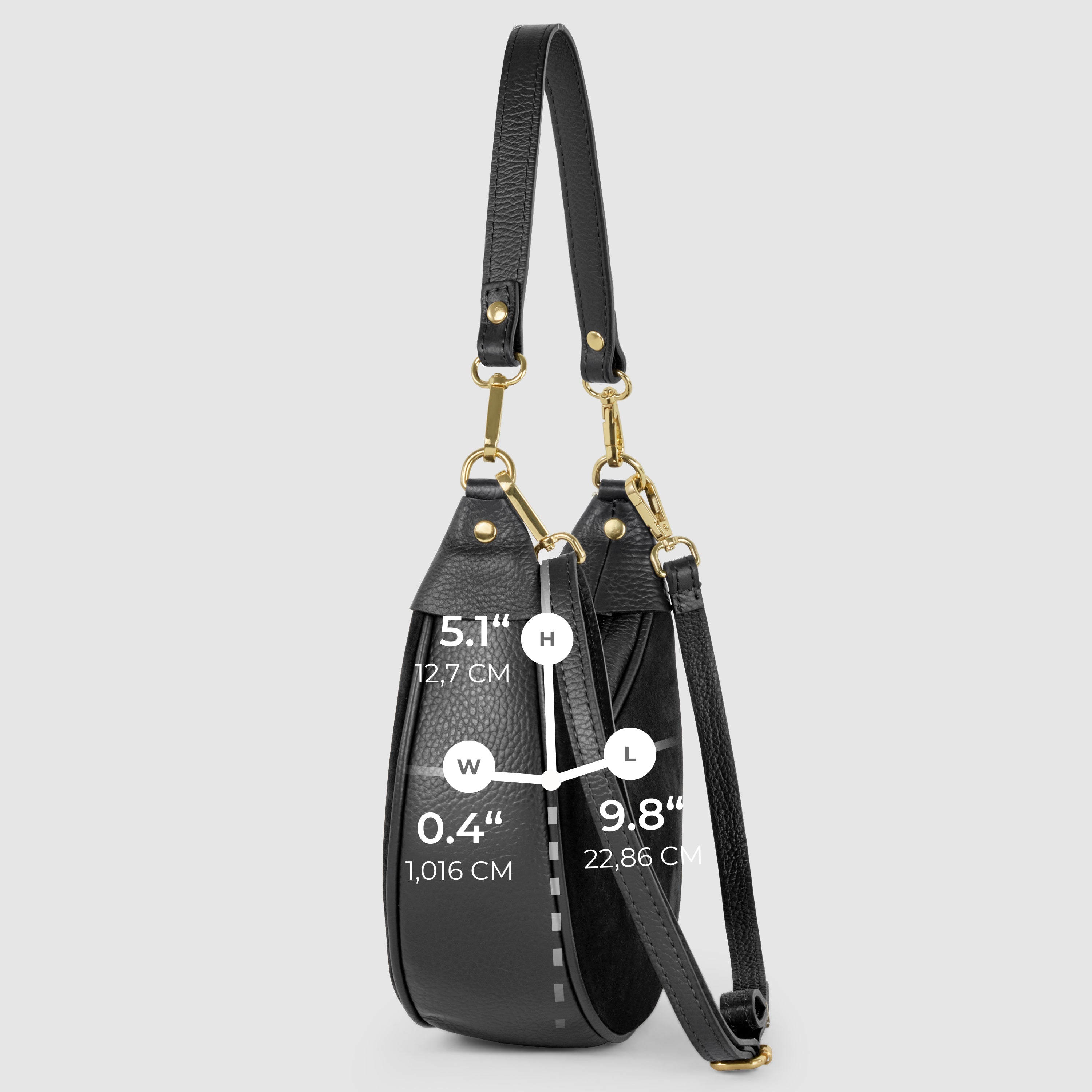 Arezzo Italian Suede & Leather Shoulder Bag