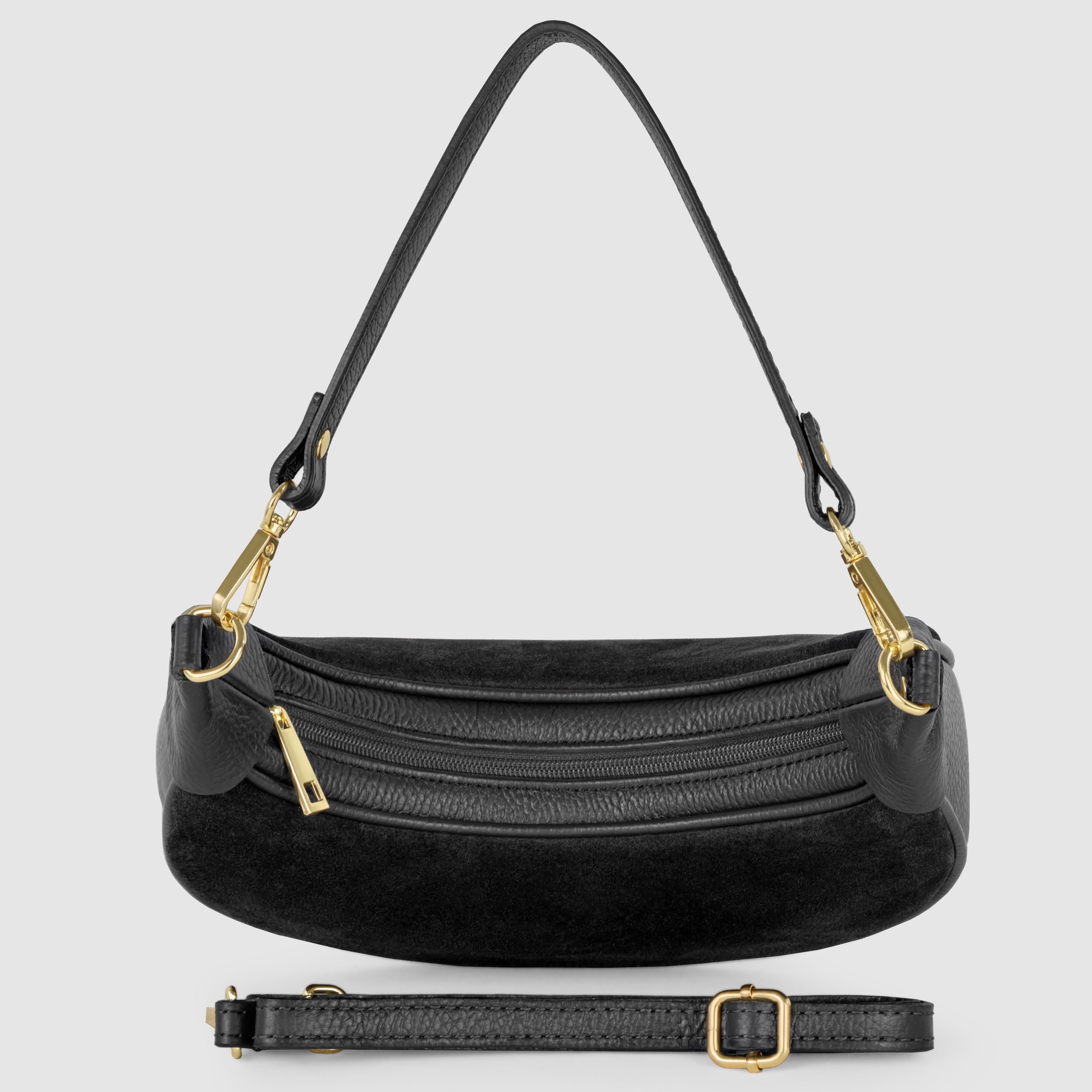 Arezzo Italian Suede & Leather Shoulder Bag