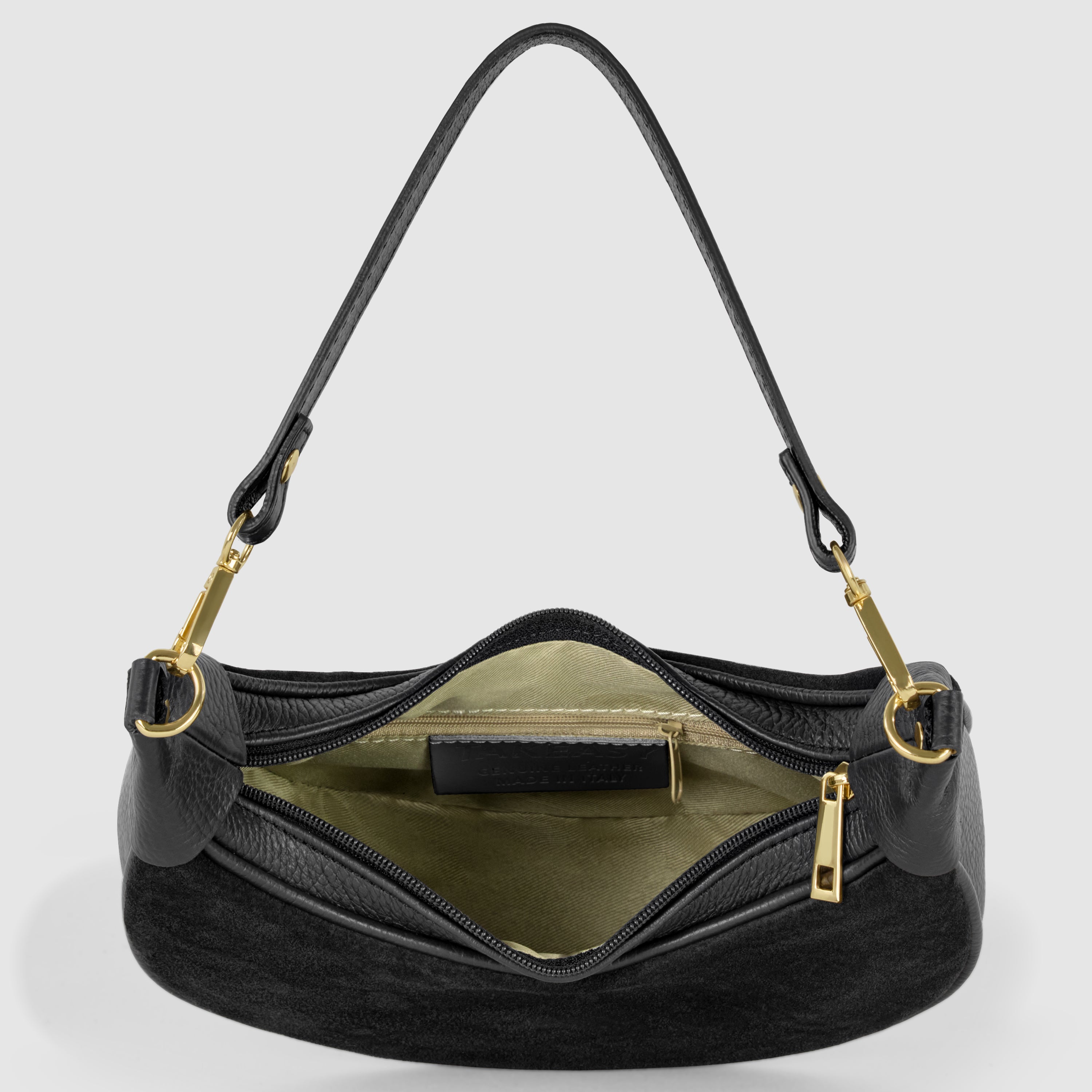 Arezzo Italian Suede & Leather Shoulder Bag