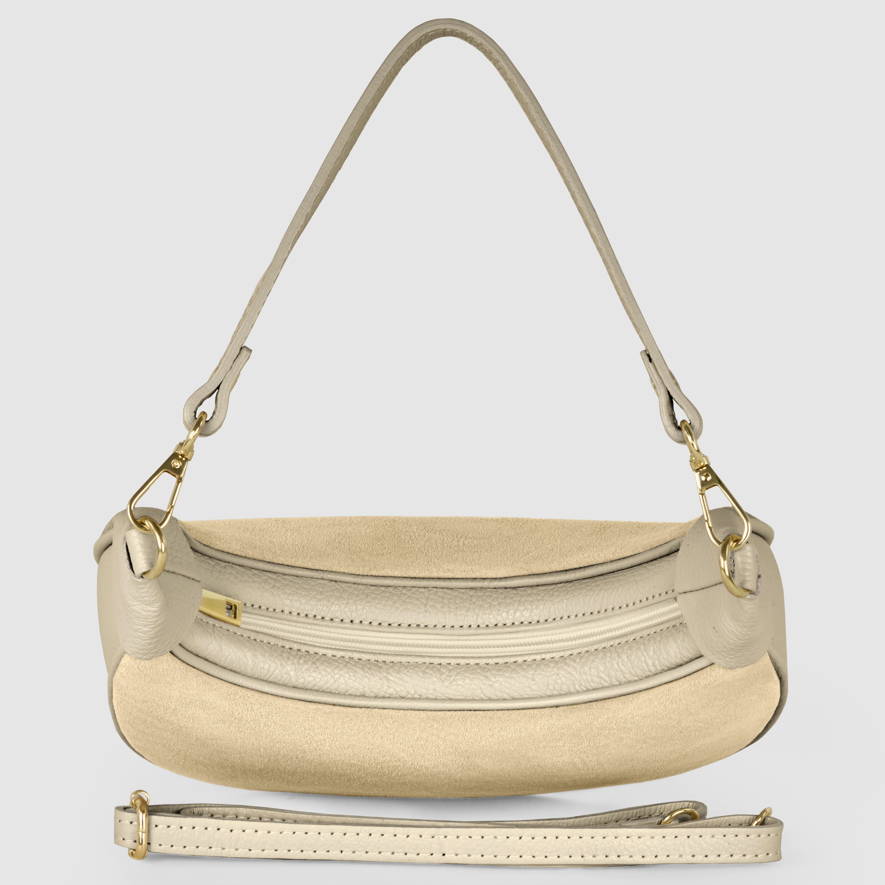 Arezzo Italian Suede & Leather Shoulder Bag