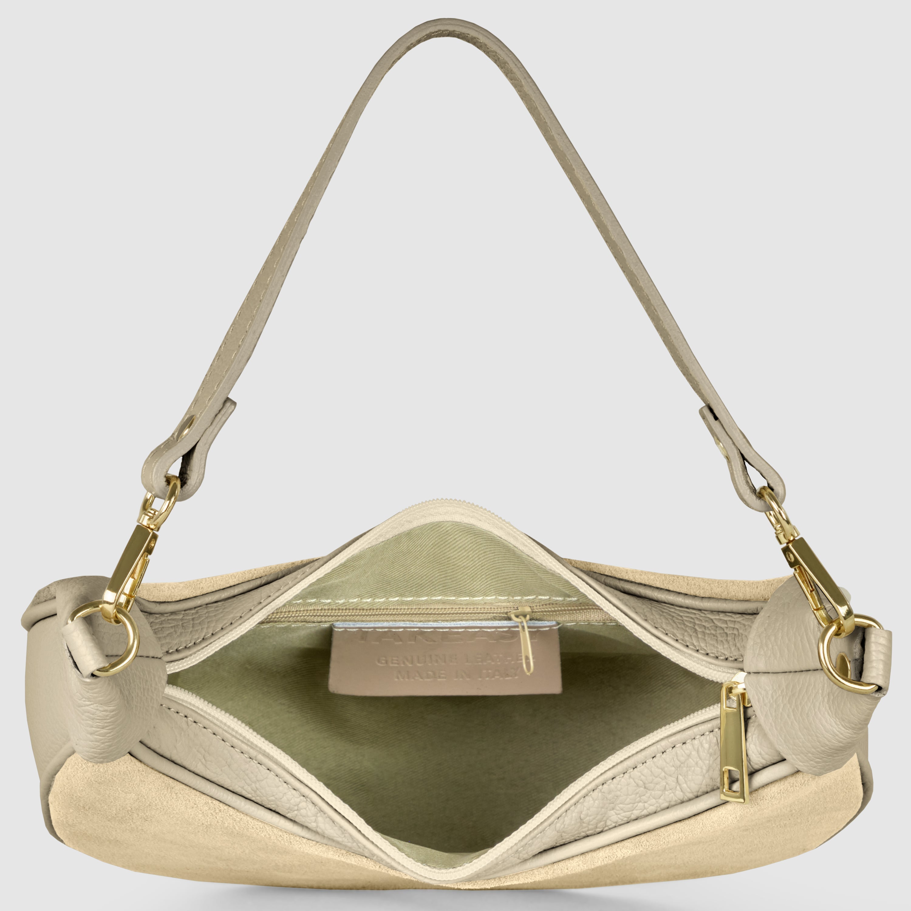 Arezzo Italian Suede & Leather Shoulder Bag