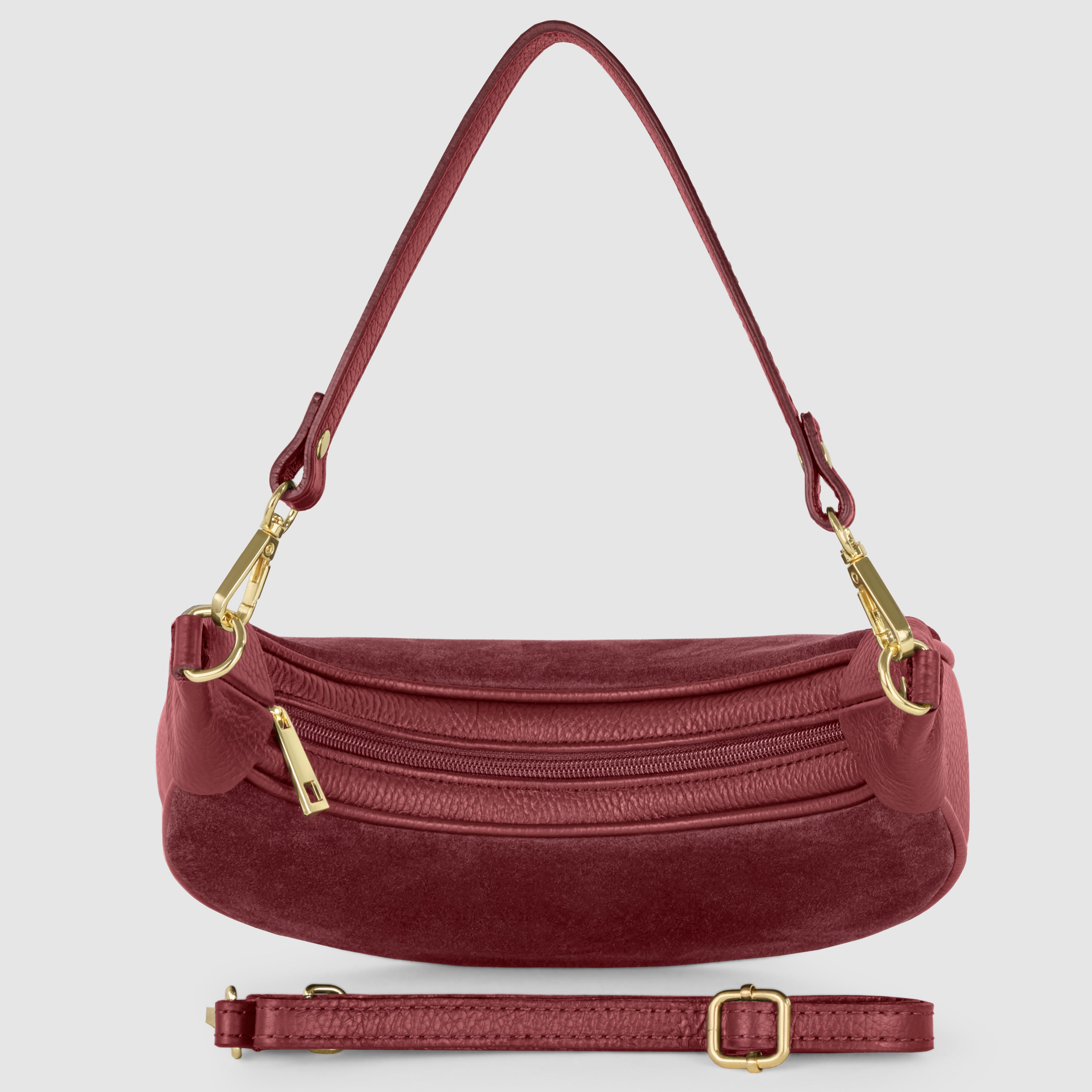 Arezzo Italian Suede & Leather Shoulder Bag