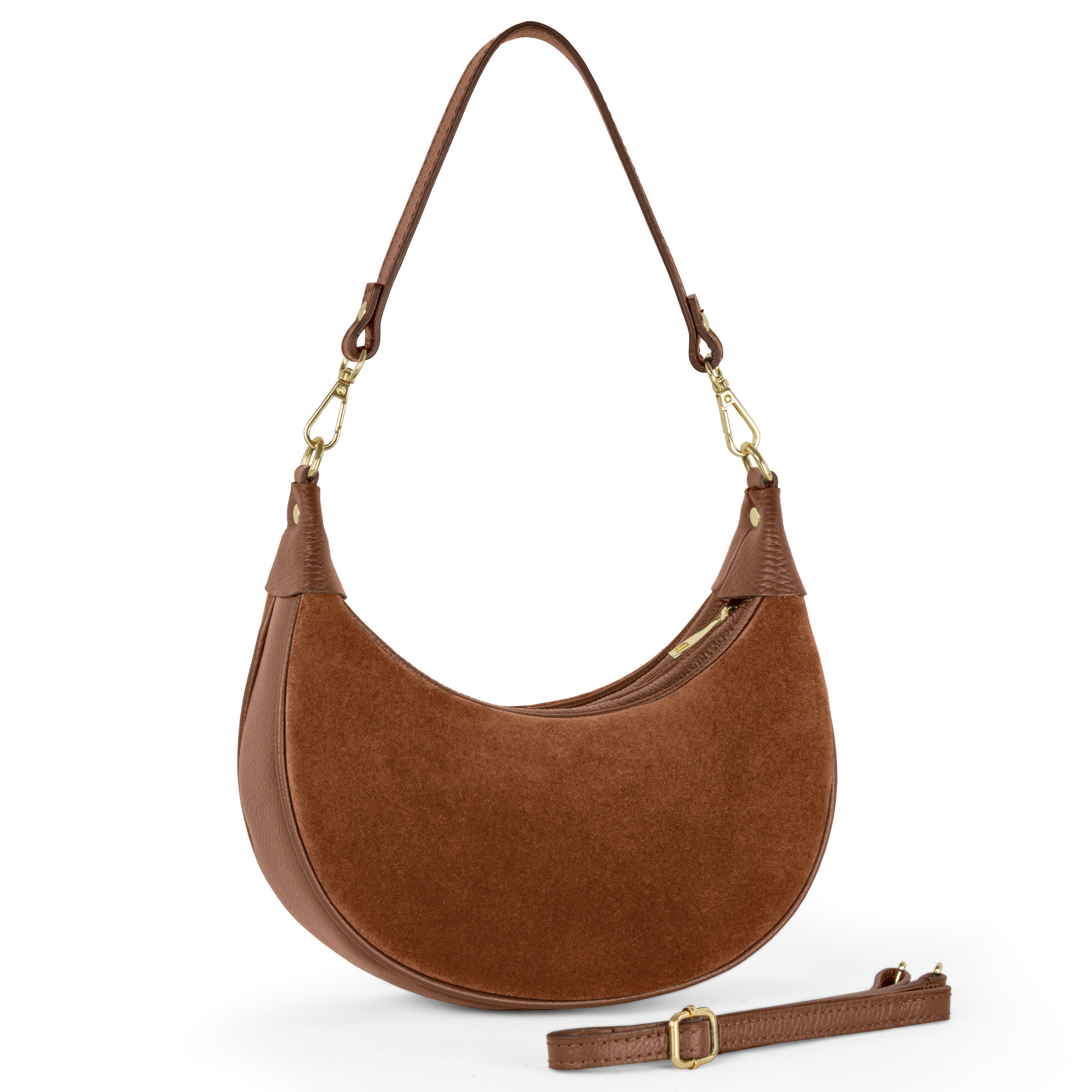 Arezzo Italian Suede & Leather Shoulder Bag