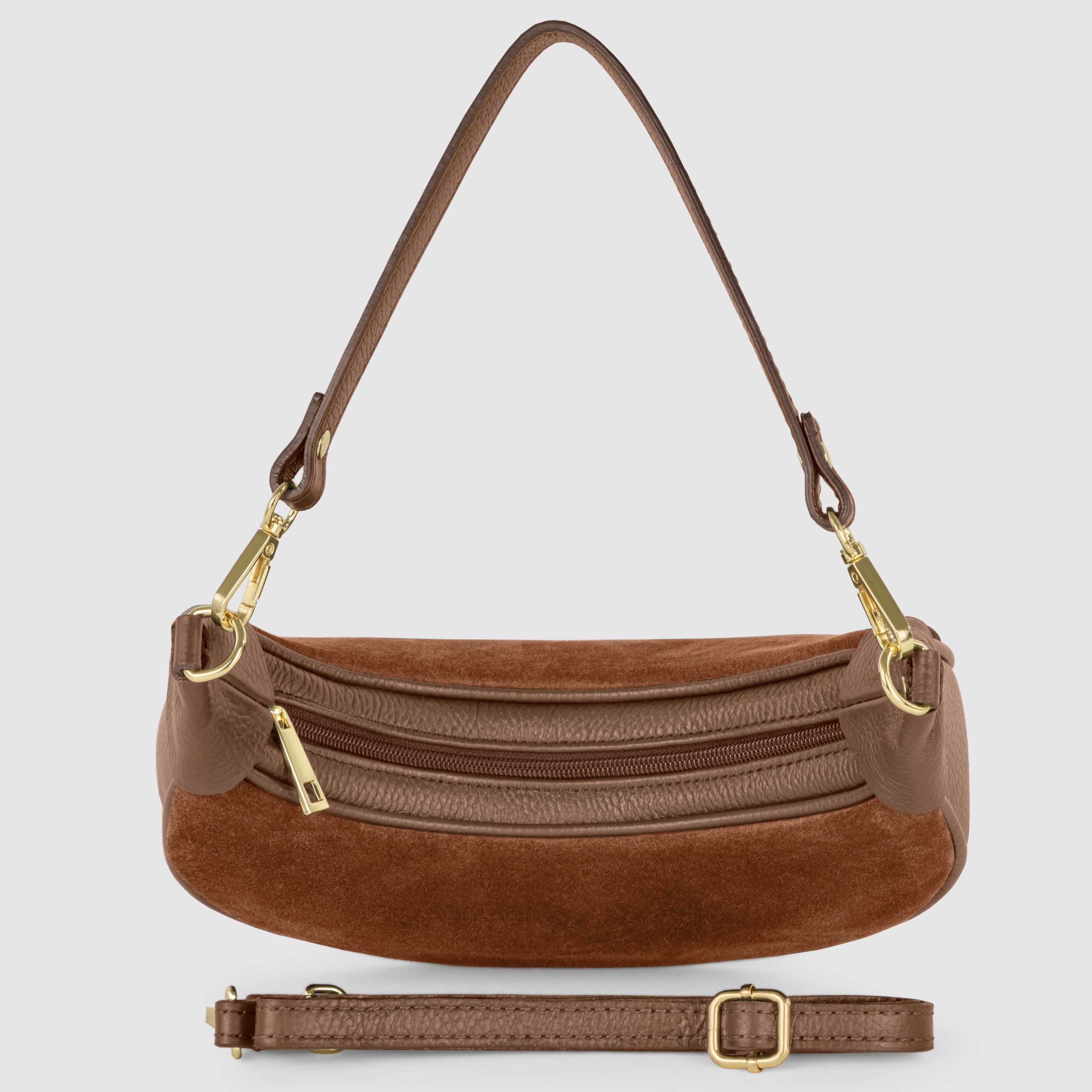 Arezzo Italian Suede & Leather Shoulder Bag