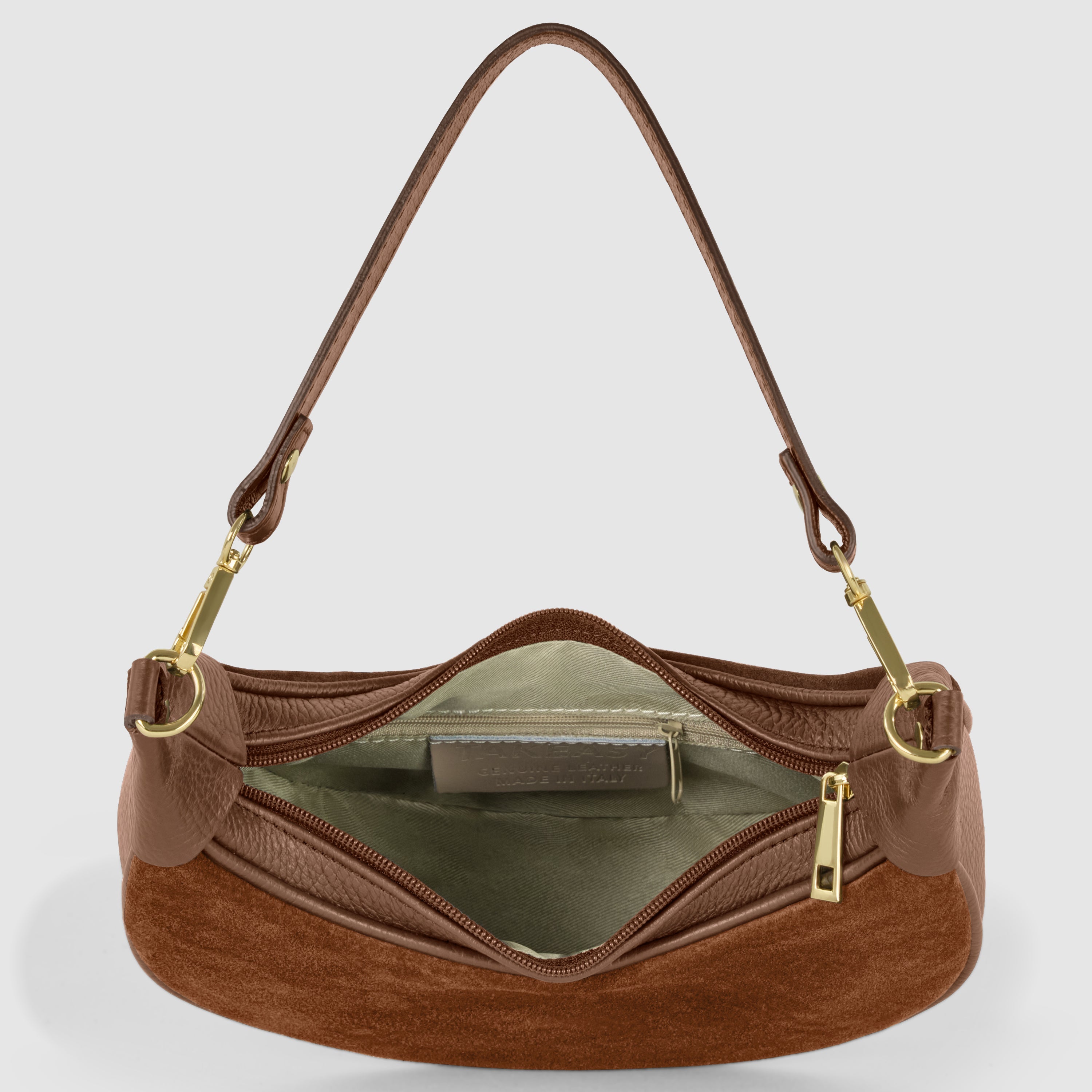 Arezzo Italian Suede & Leather Shoulder Bag