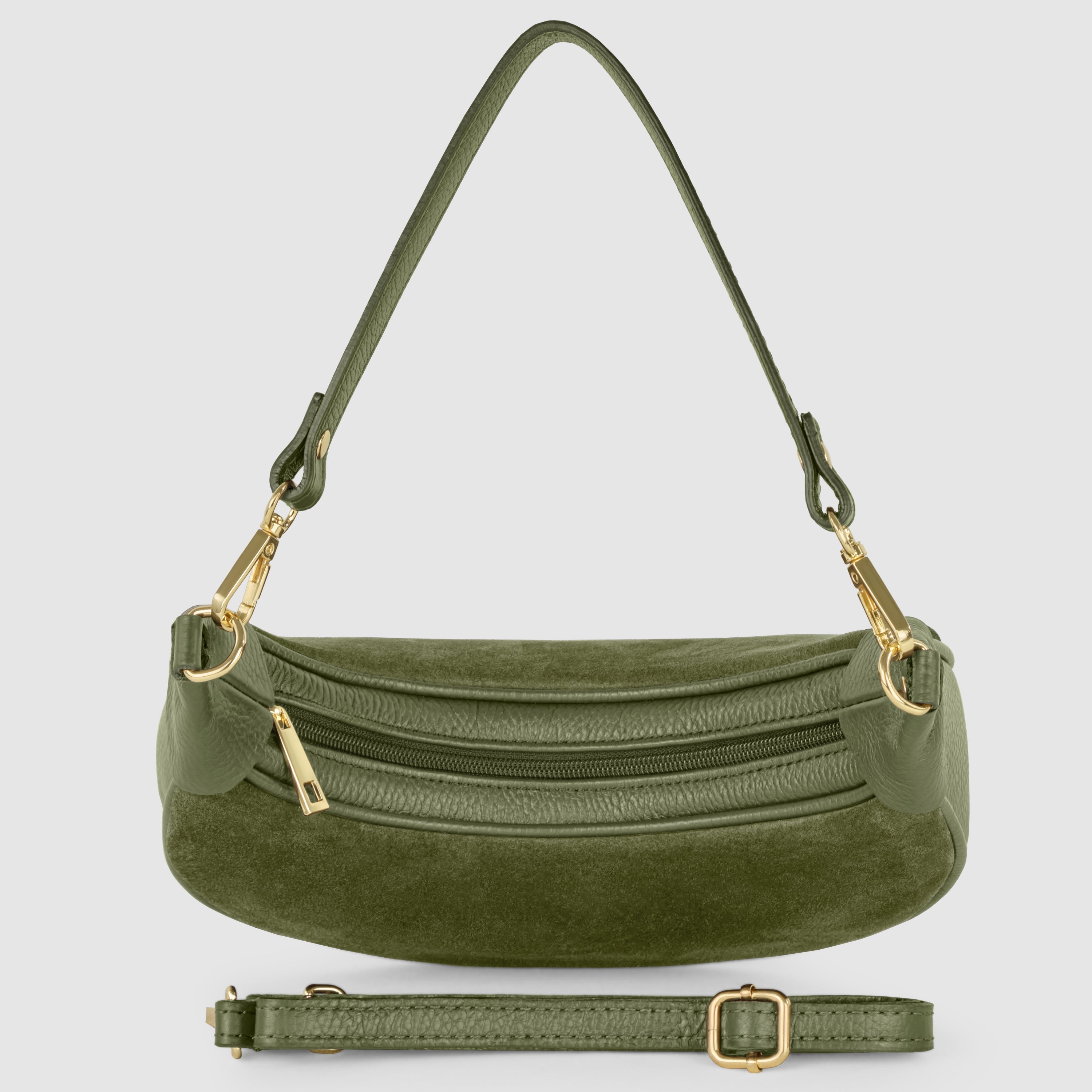 Arezzo Italian Suede & Leather Shoulder Bag