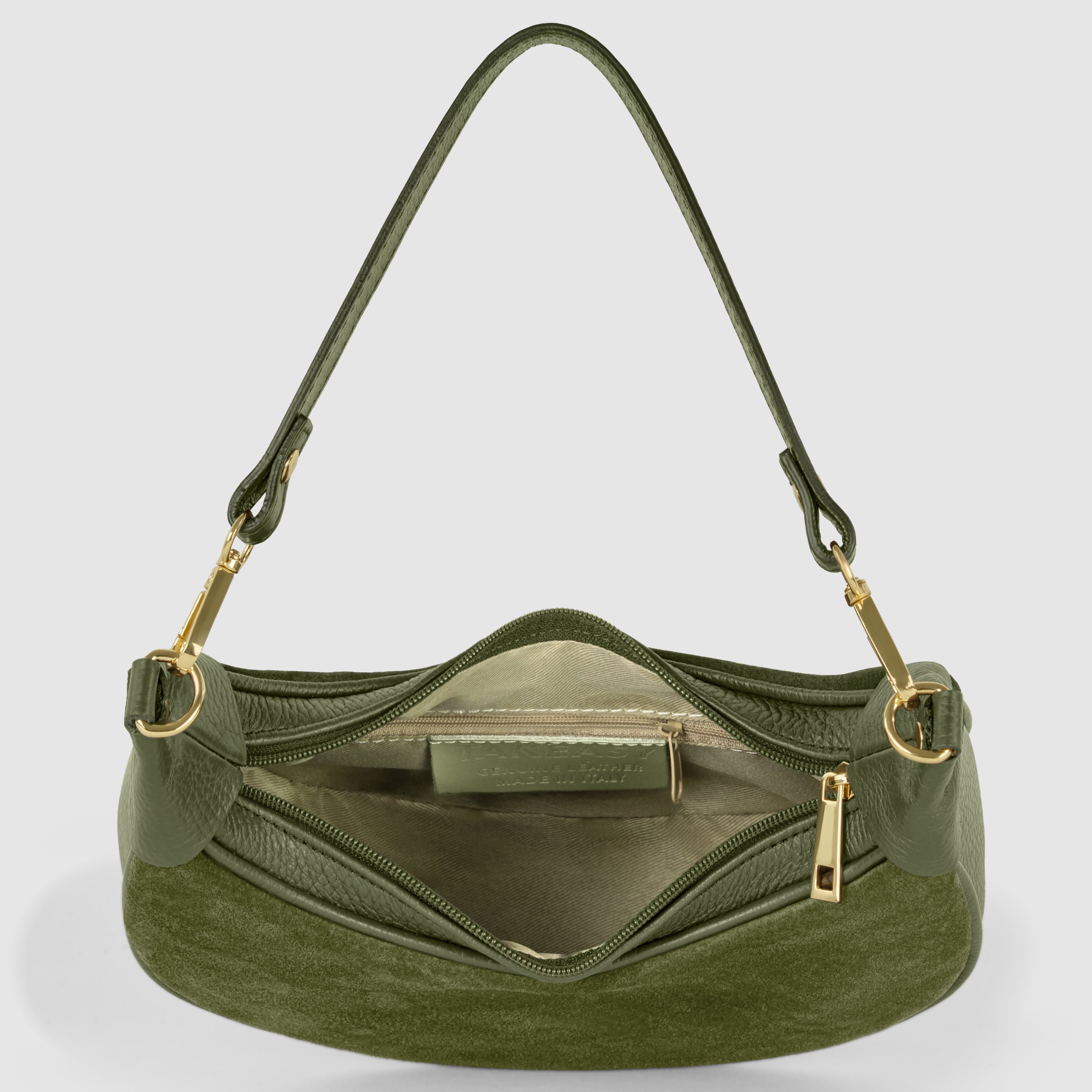 Arezzo Italian Suede & Leather Shoulder Bag