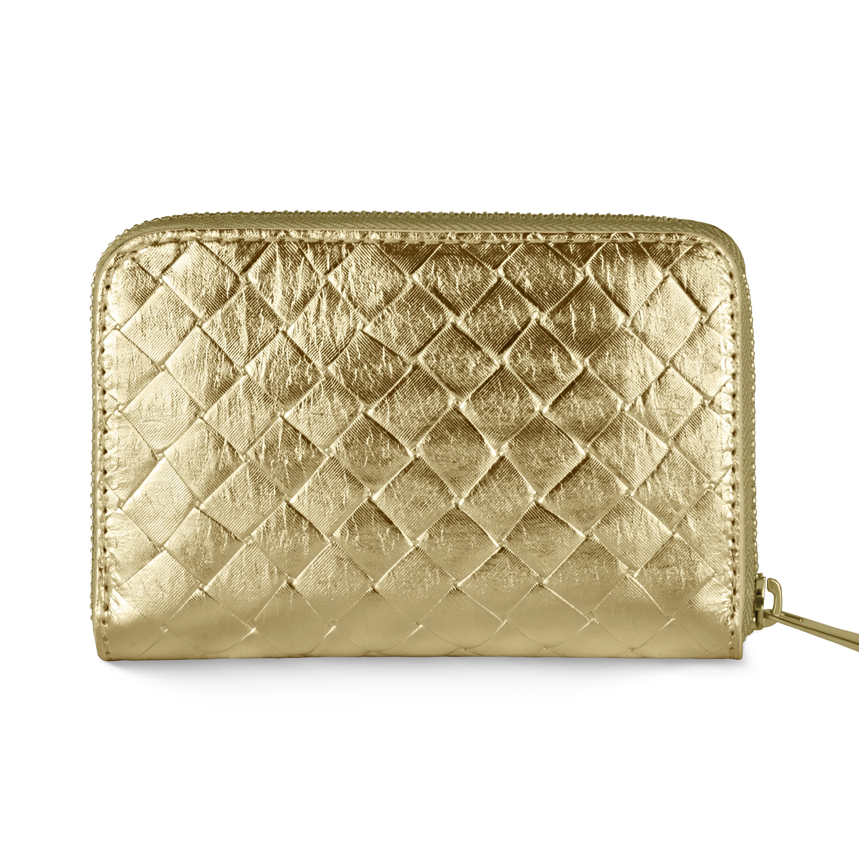 Pesaro Italian Metallic Suede Zip Wallet