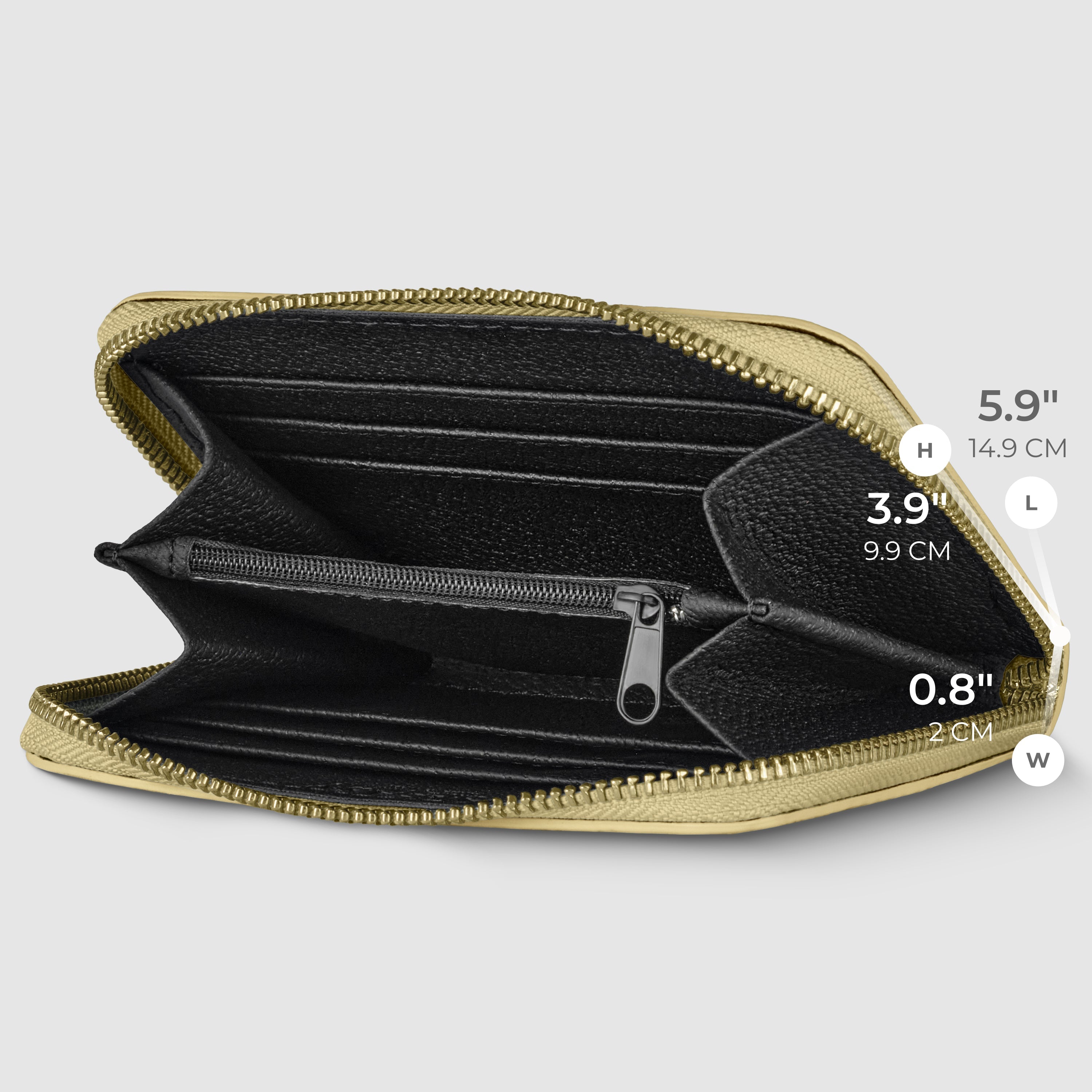 Pesaro Italian Metallic Suede Zip Wallet