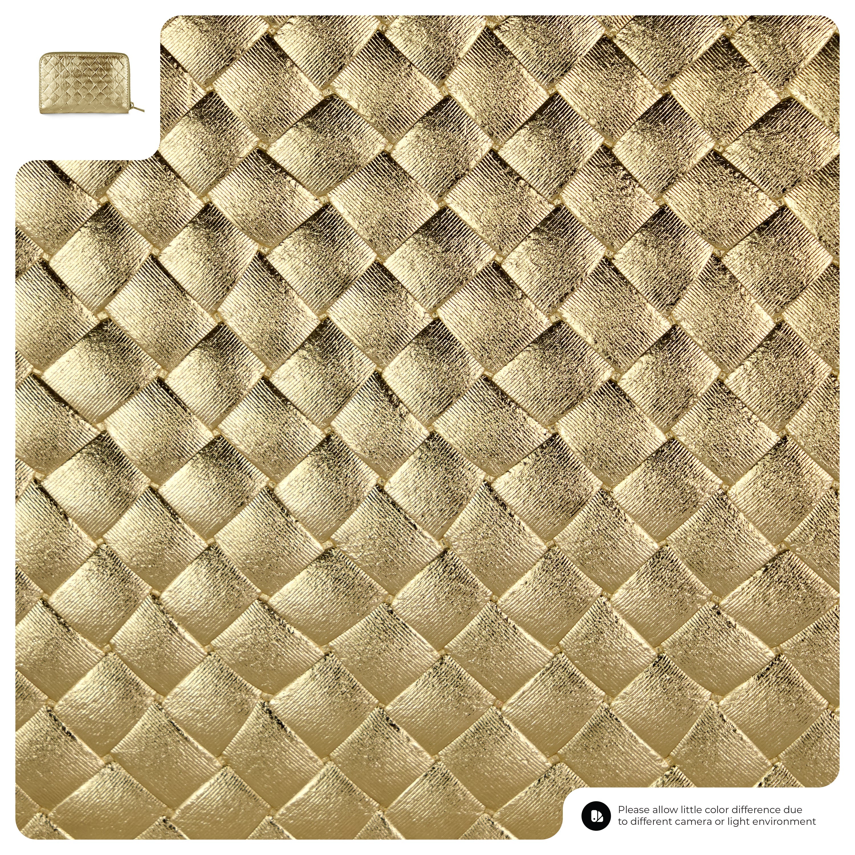 Pesaro Italian Metallic Suede Zip Wallet